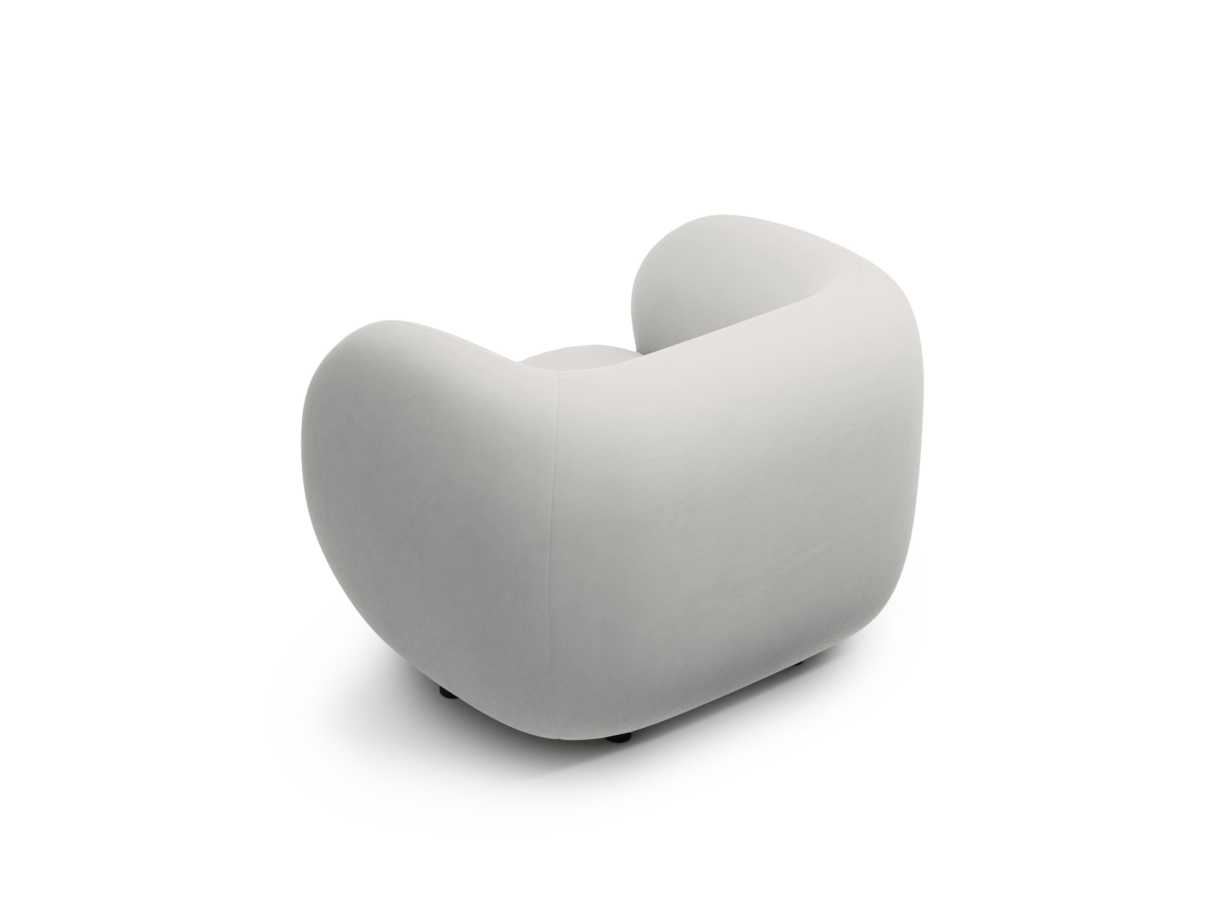 Sametové kreslo KATE svetlosivé