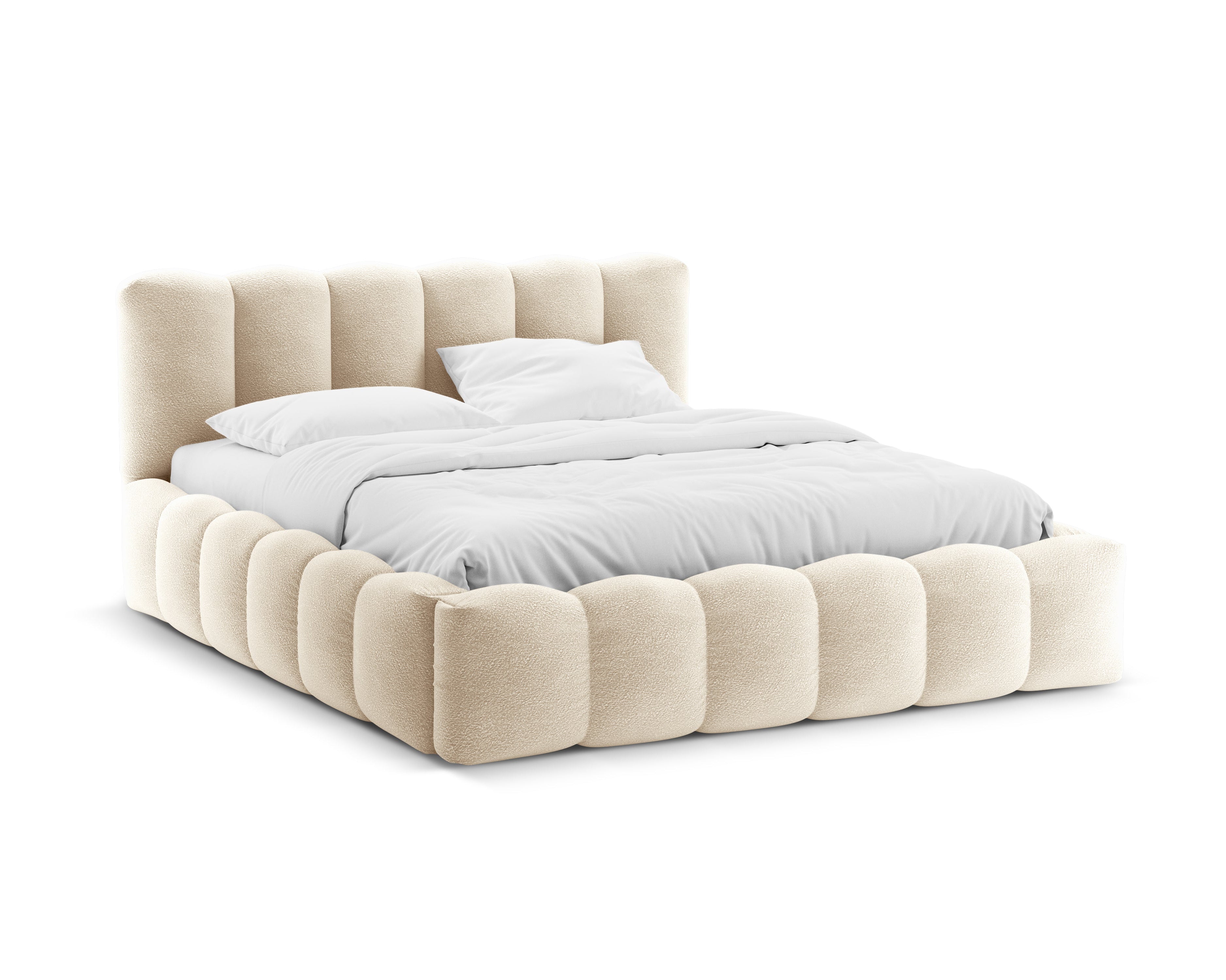 Posteľ s úložným priestorom LUPINE béžový boucle