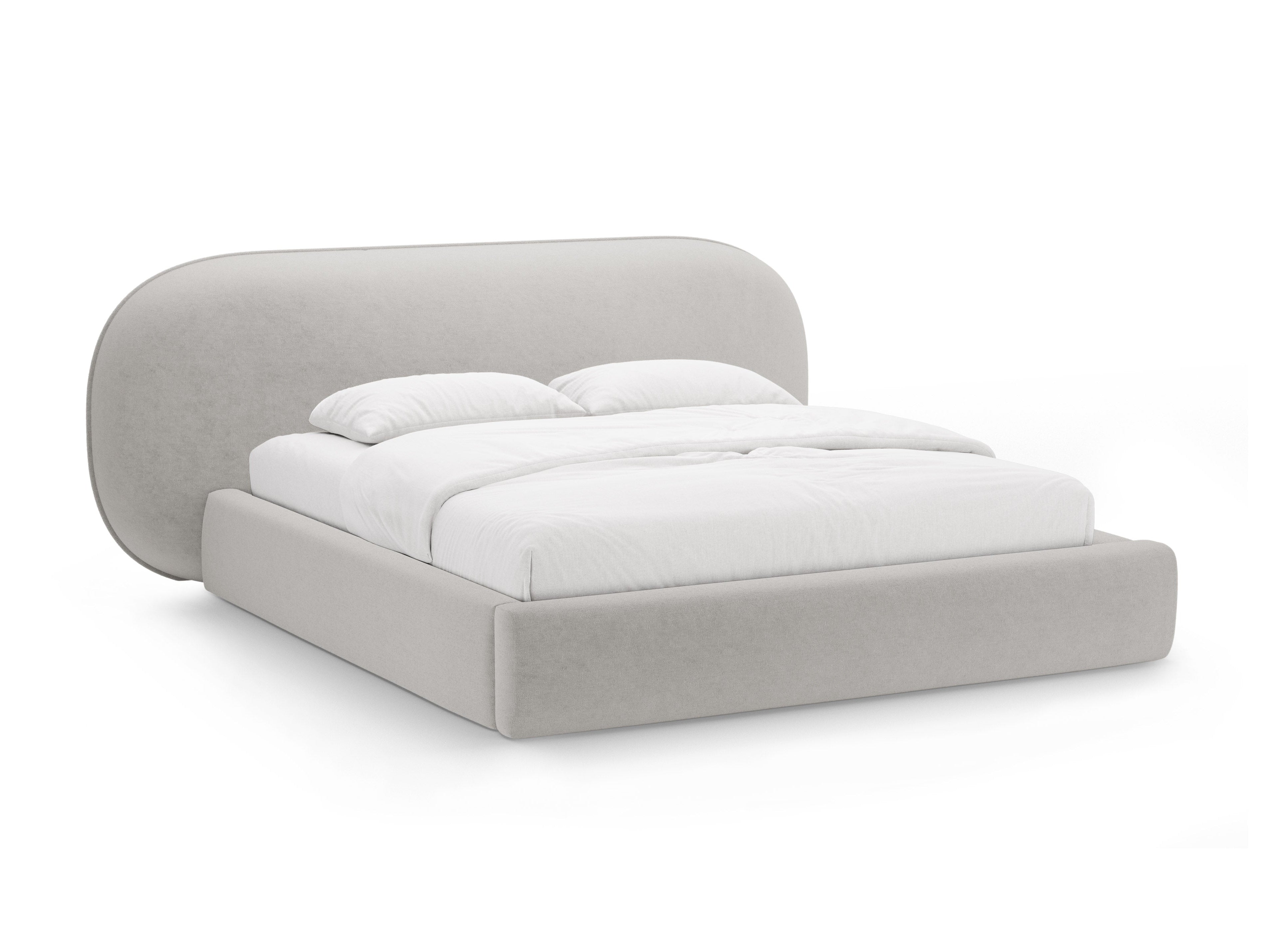 OVALO bed light gray chenille