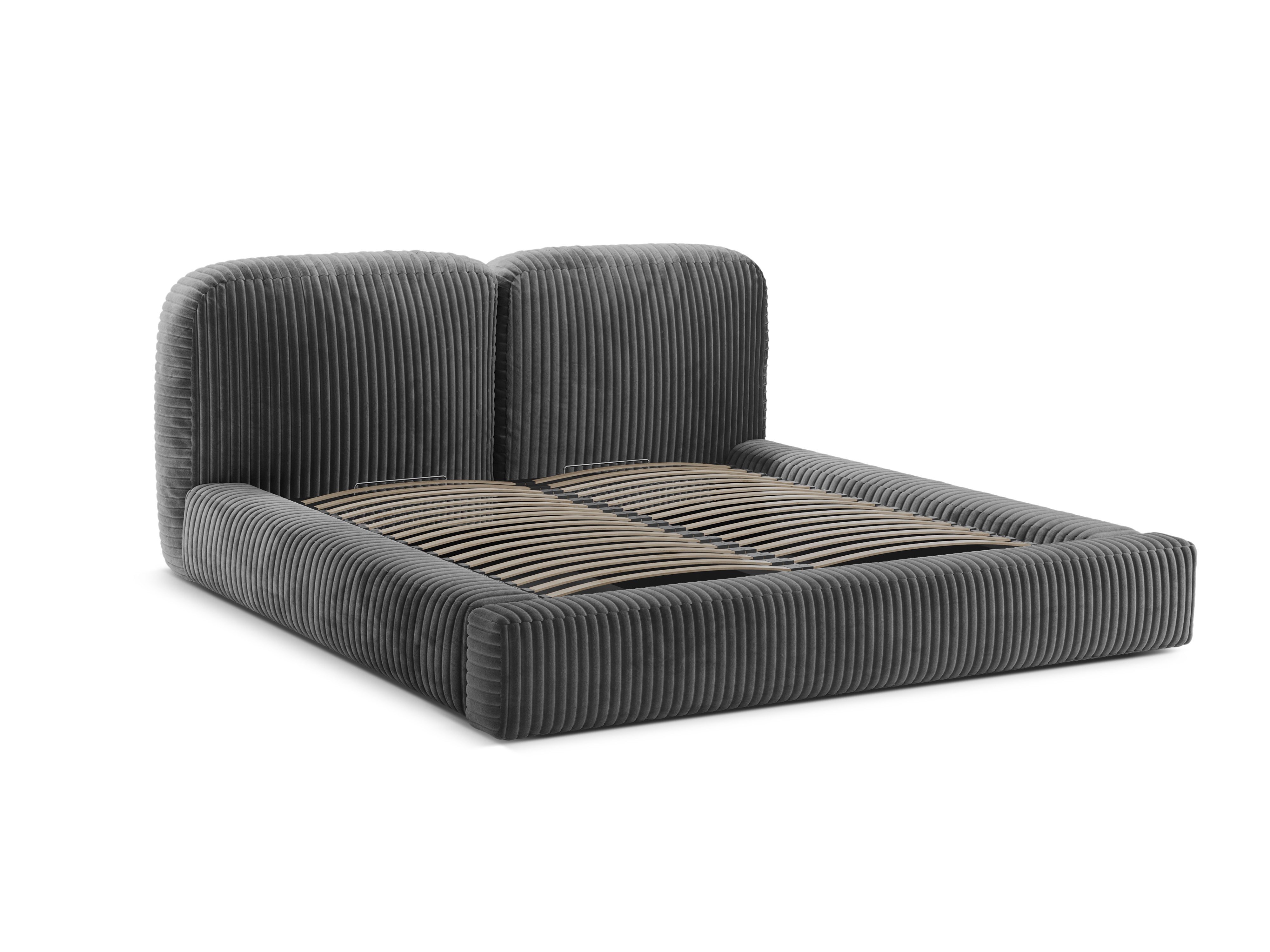 MARTINA Bed Gray Corduroy