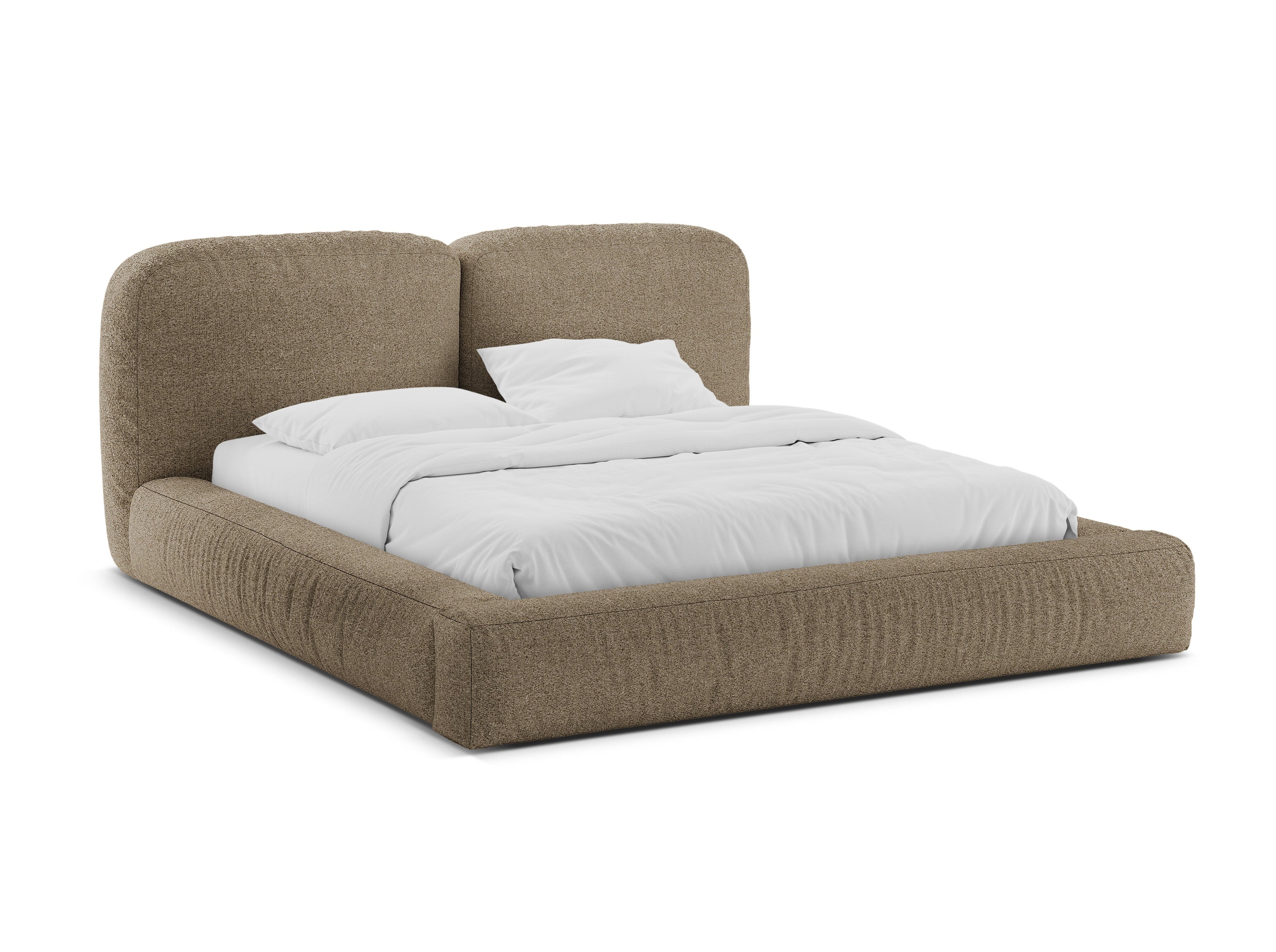 MARTINA cappuccino boucle bed