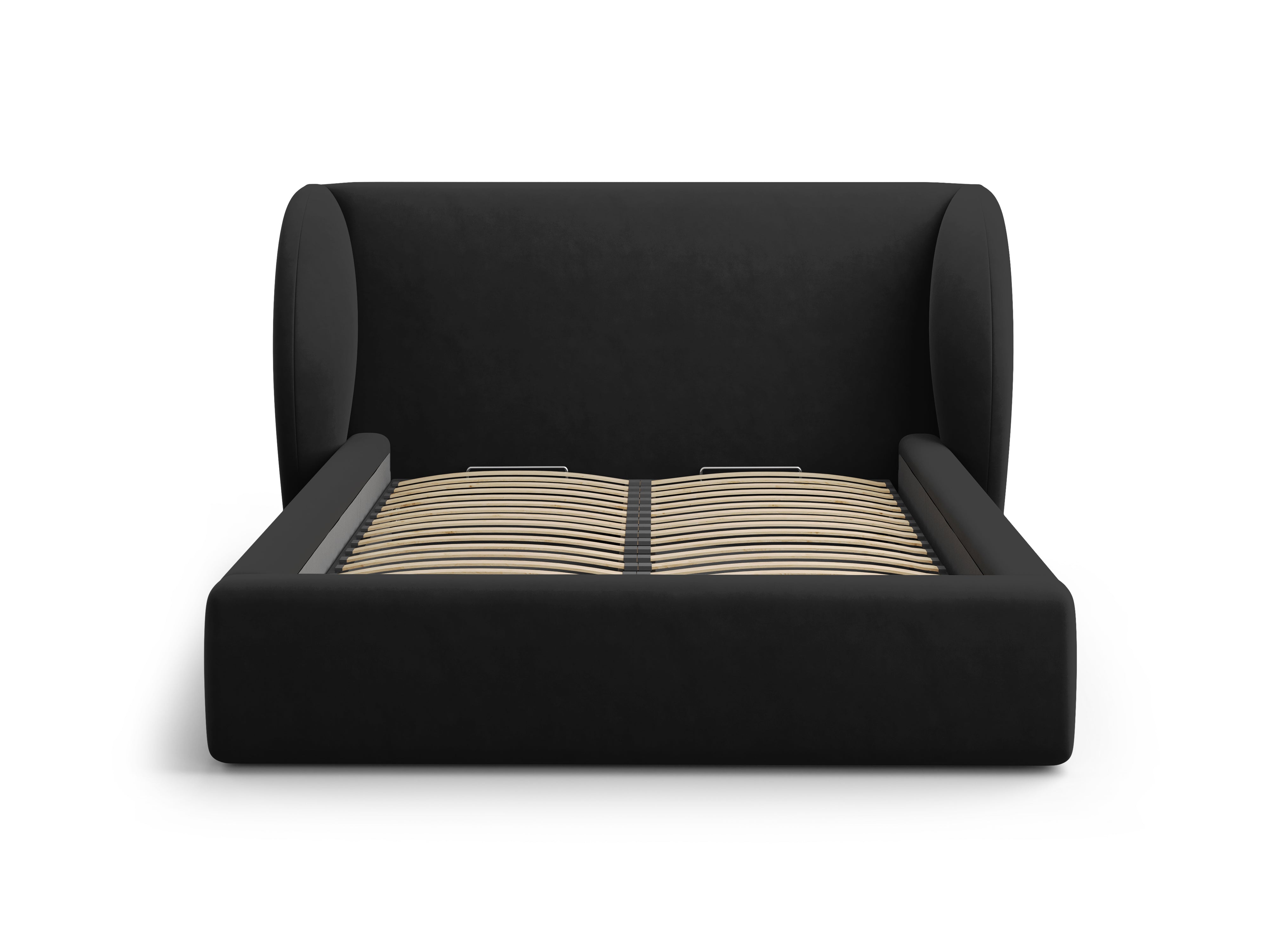 Łóżko aksamitne z pojemnikiem na pościel MILEY czarny Micadoni    Eye on Design