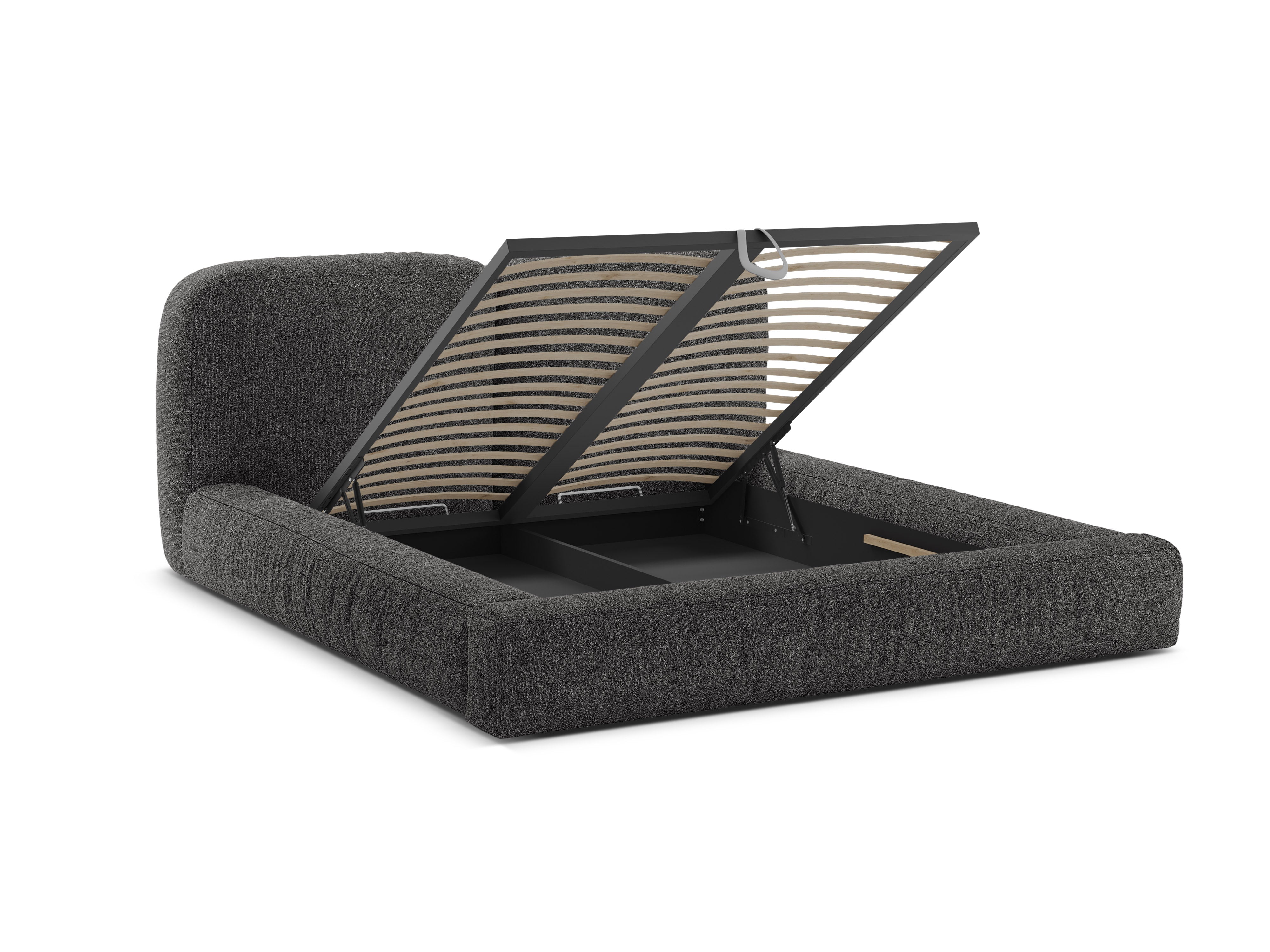 MARTINA bed in anthracite boucle