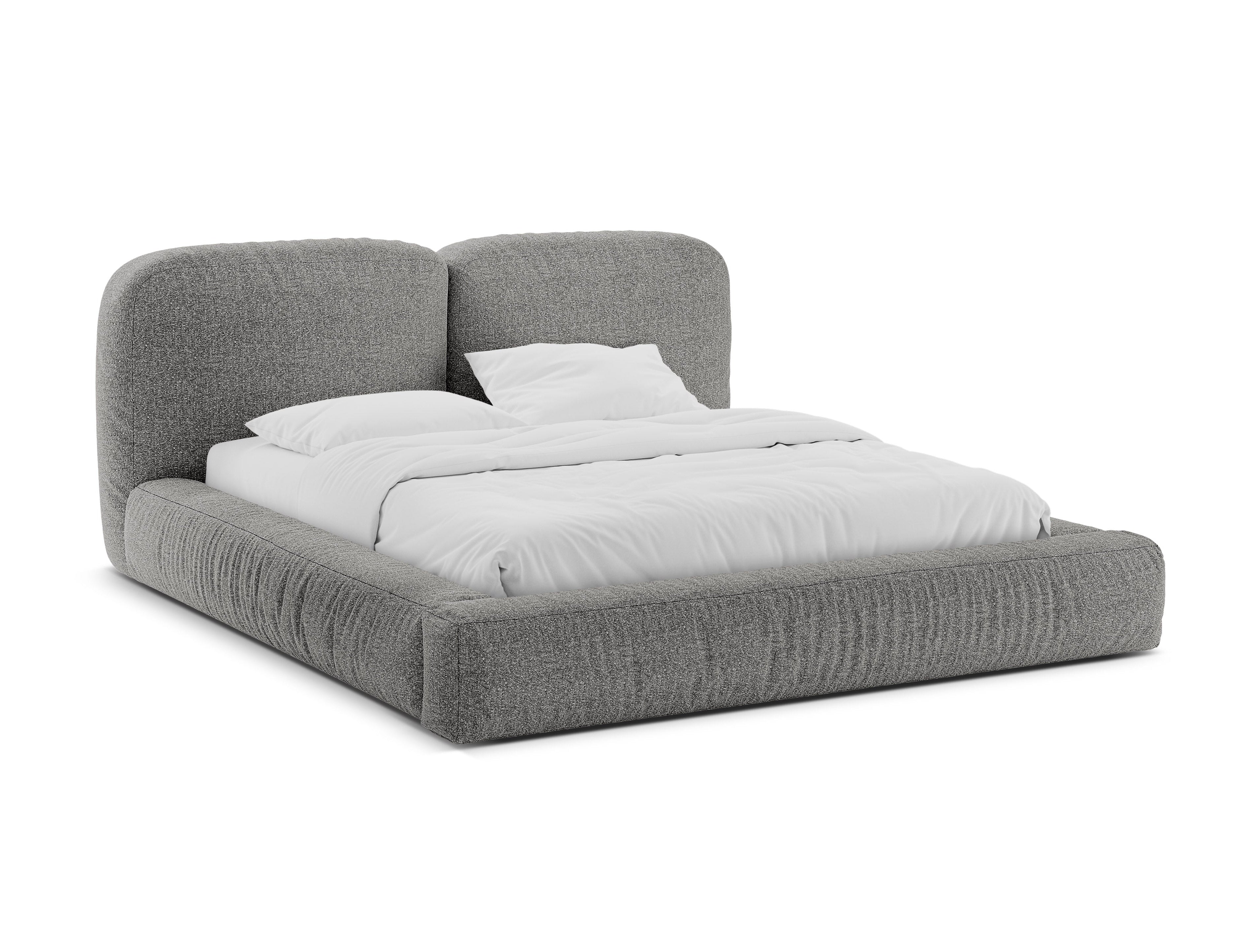 MARTINA Bed in Gray Boucle