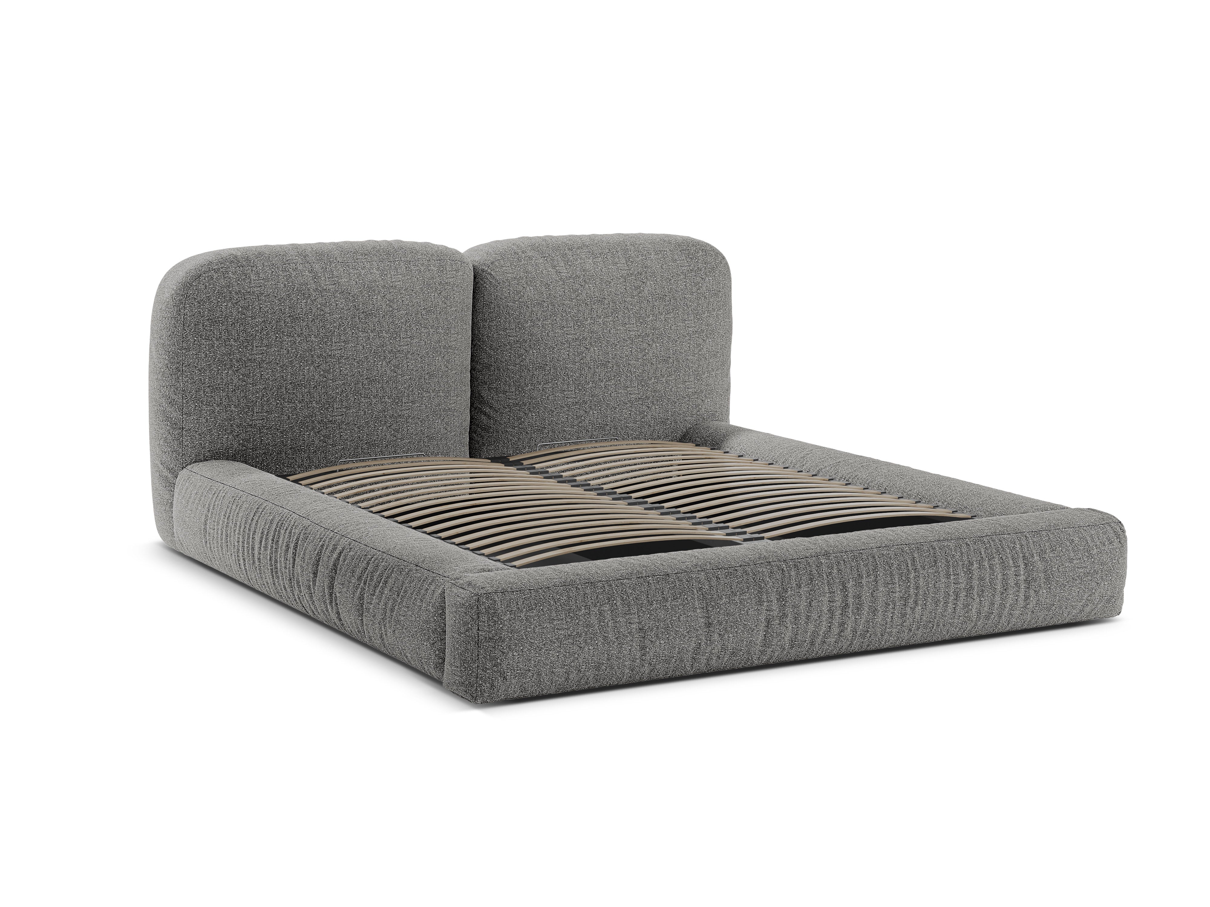MARTINA Bed in Gray Boucle