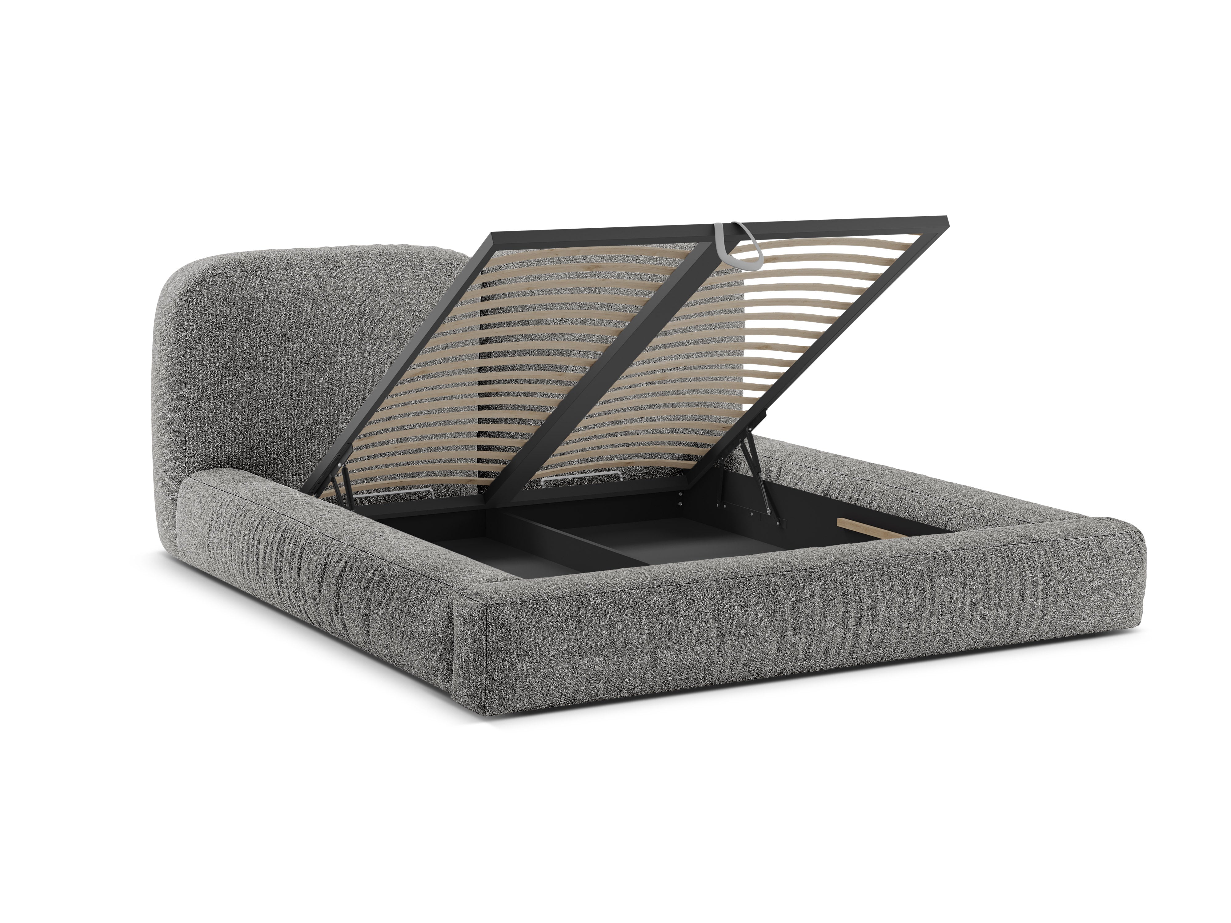 MARTINA Bed in Gray Boucle
