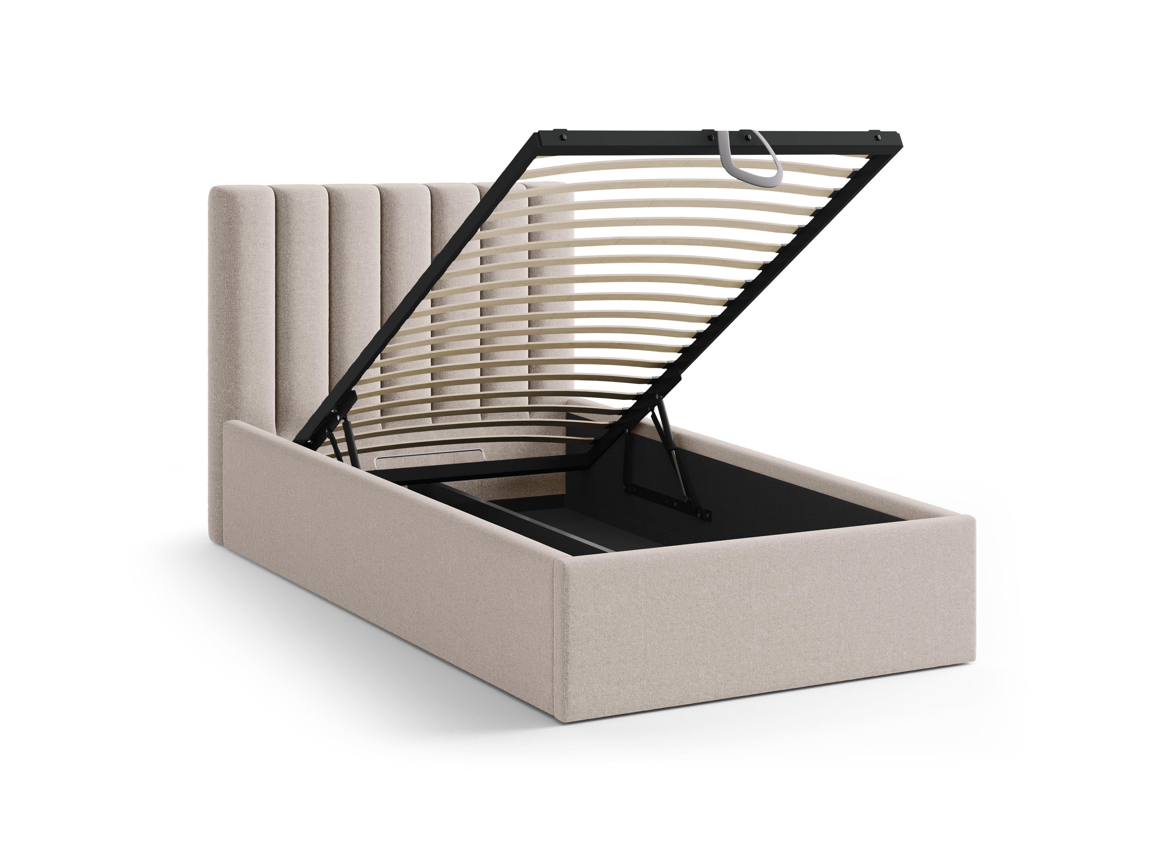 Jednolôžková posteľ s úložným priestorom na bielizeň ALLISON cappuccino