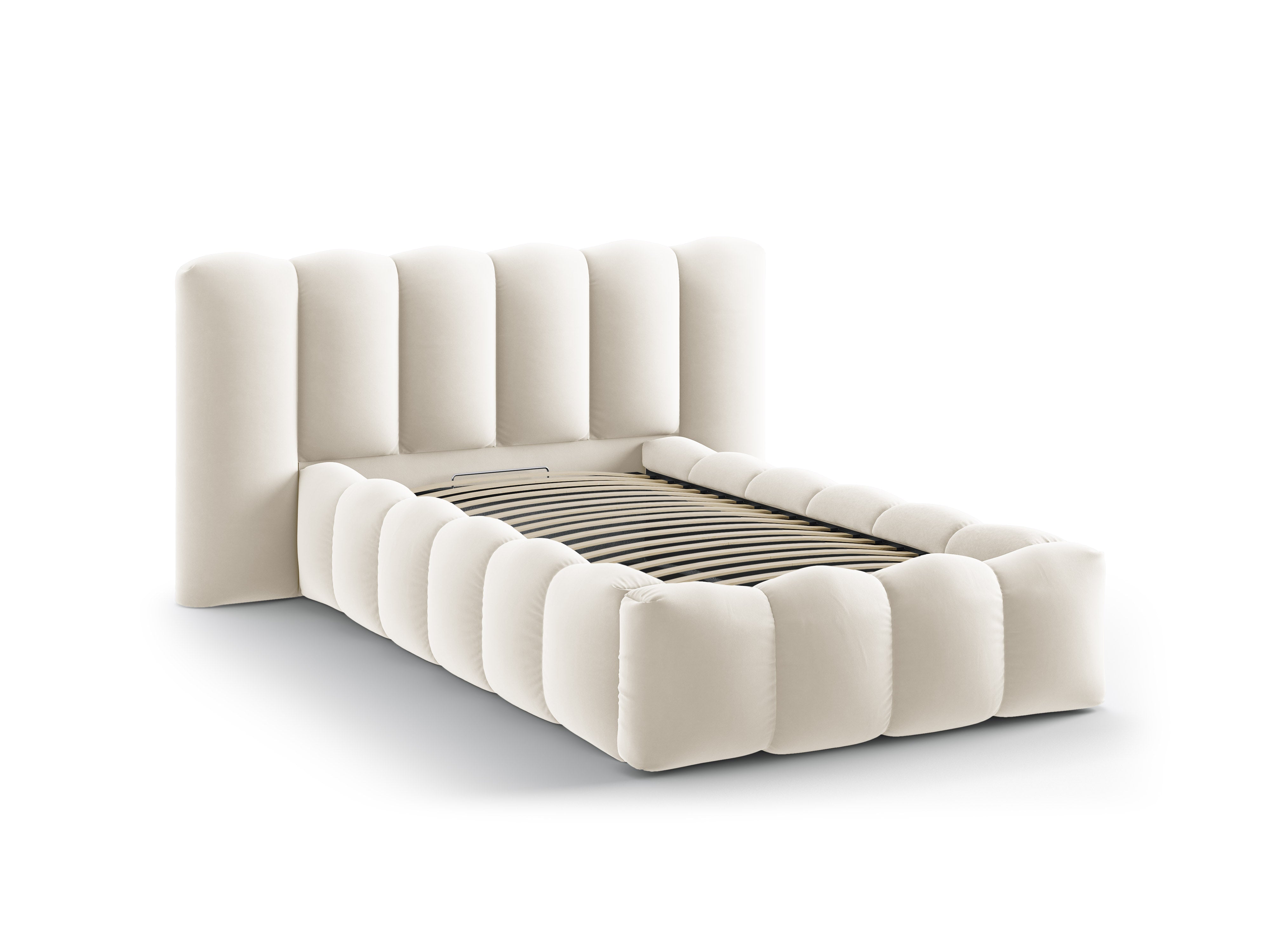 Posteľ zamatová LUPINE béžová