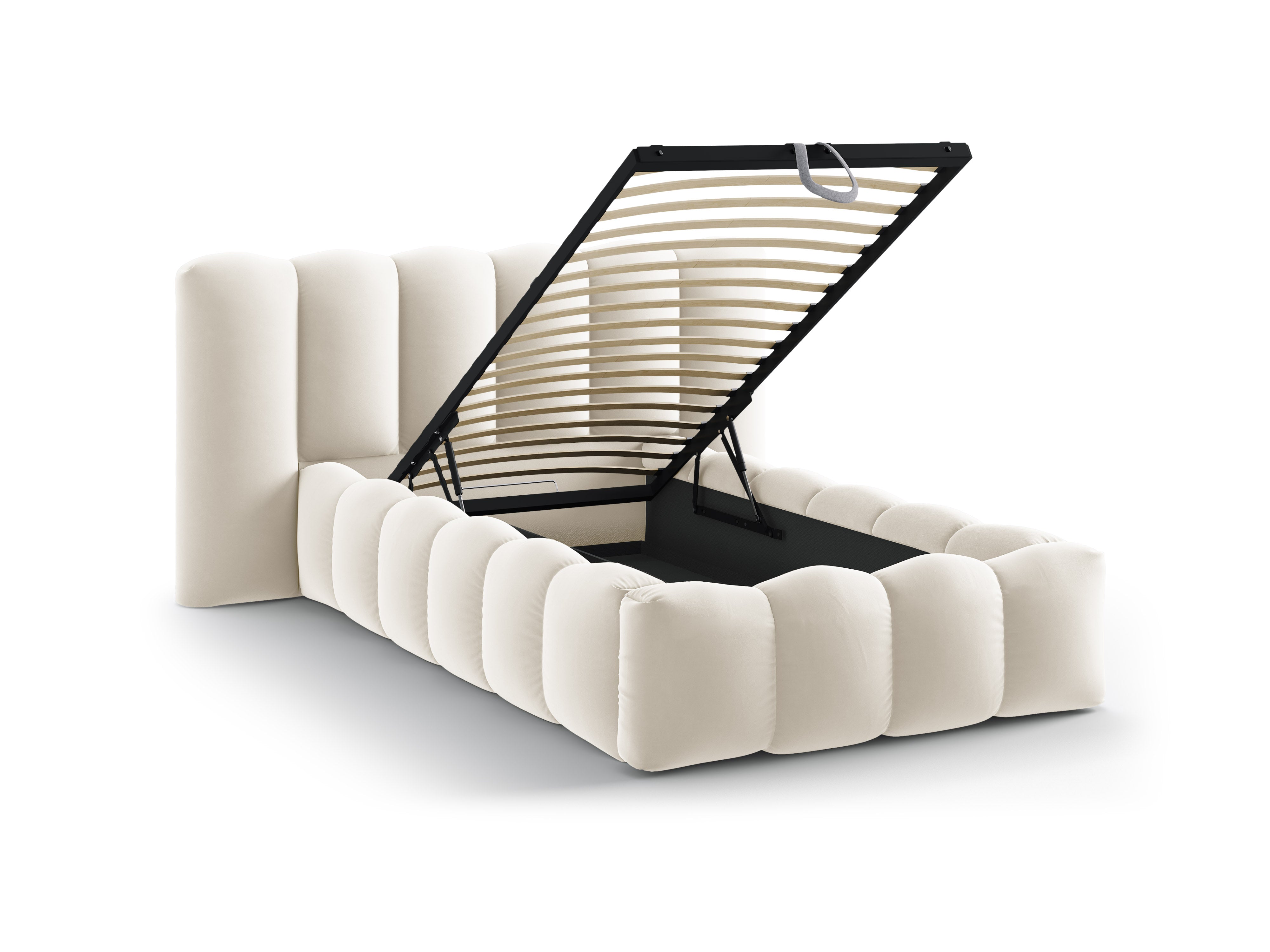 Posteľ zamatová LUPINE béžová