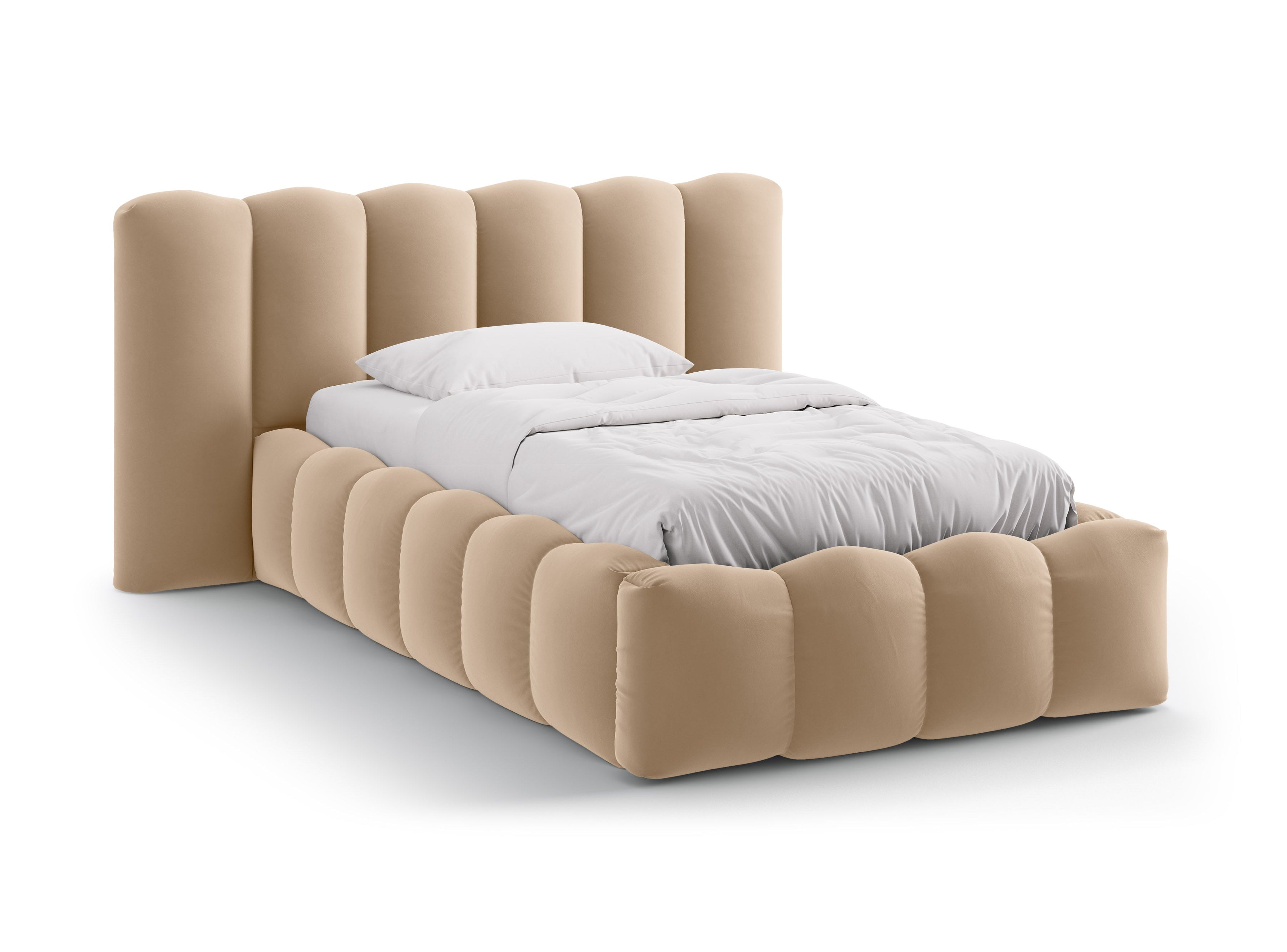 Sametová posteľ LUPINE piesková