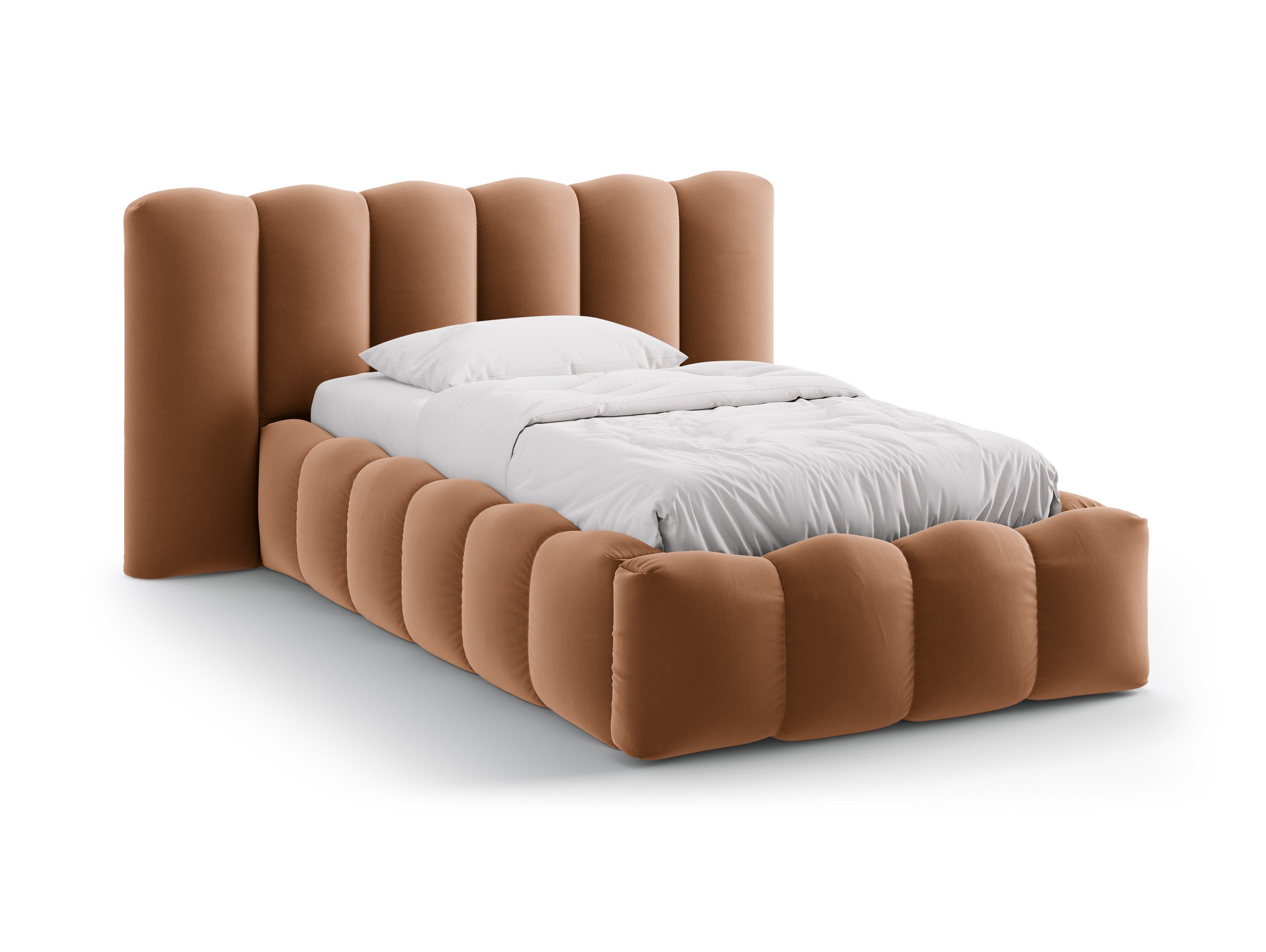 Sametová posteľ LUPINE medová