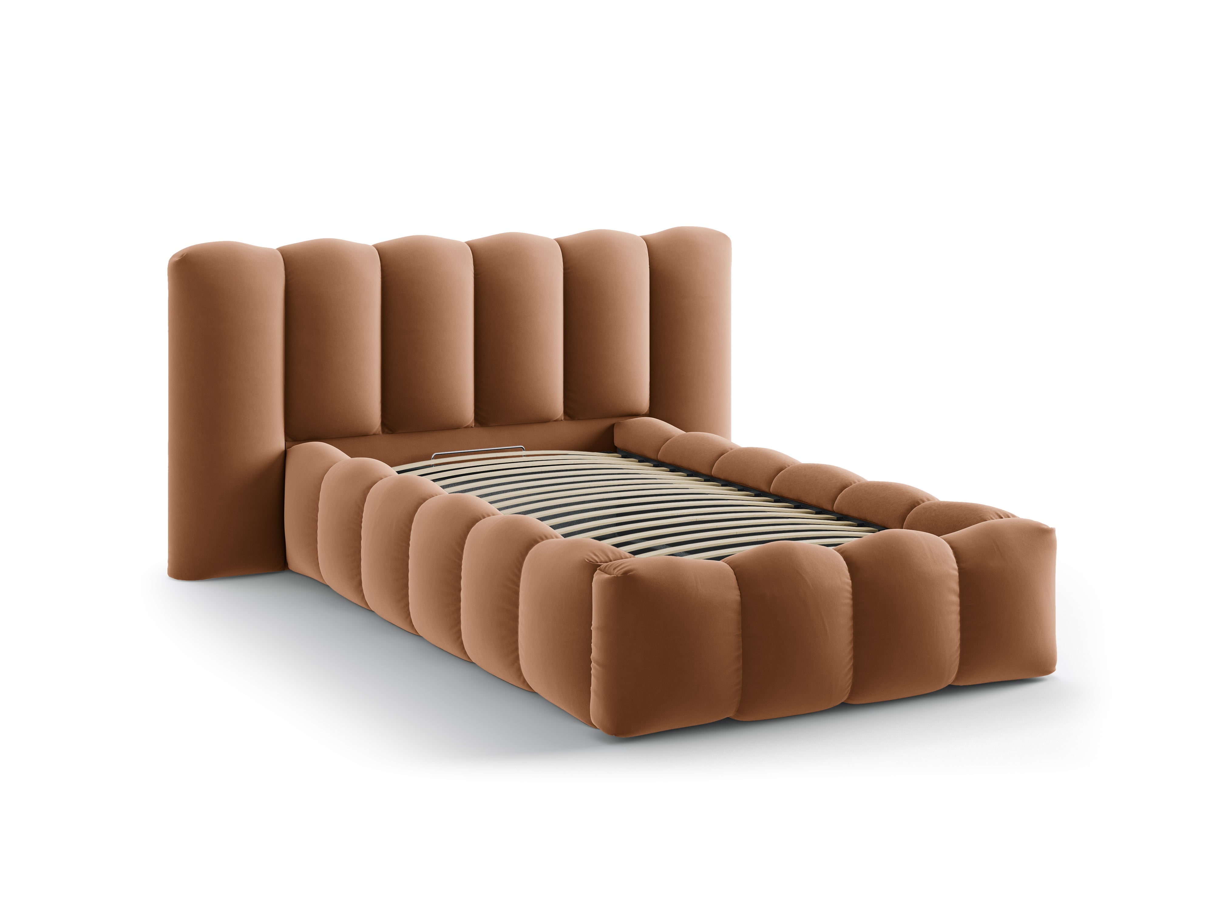 Sametová posteľ LUPINE medová