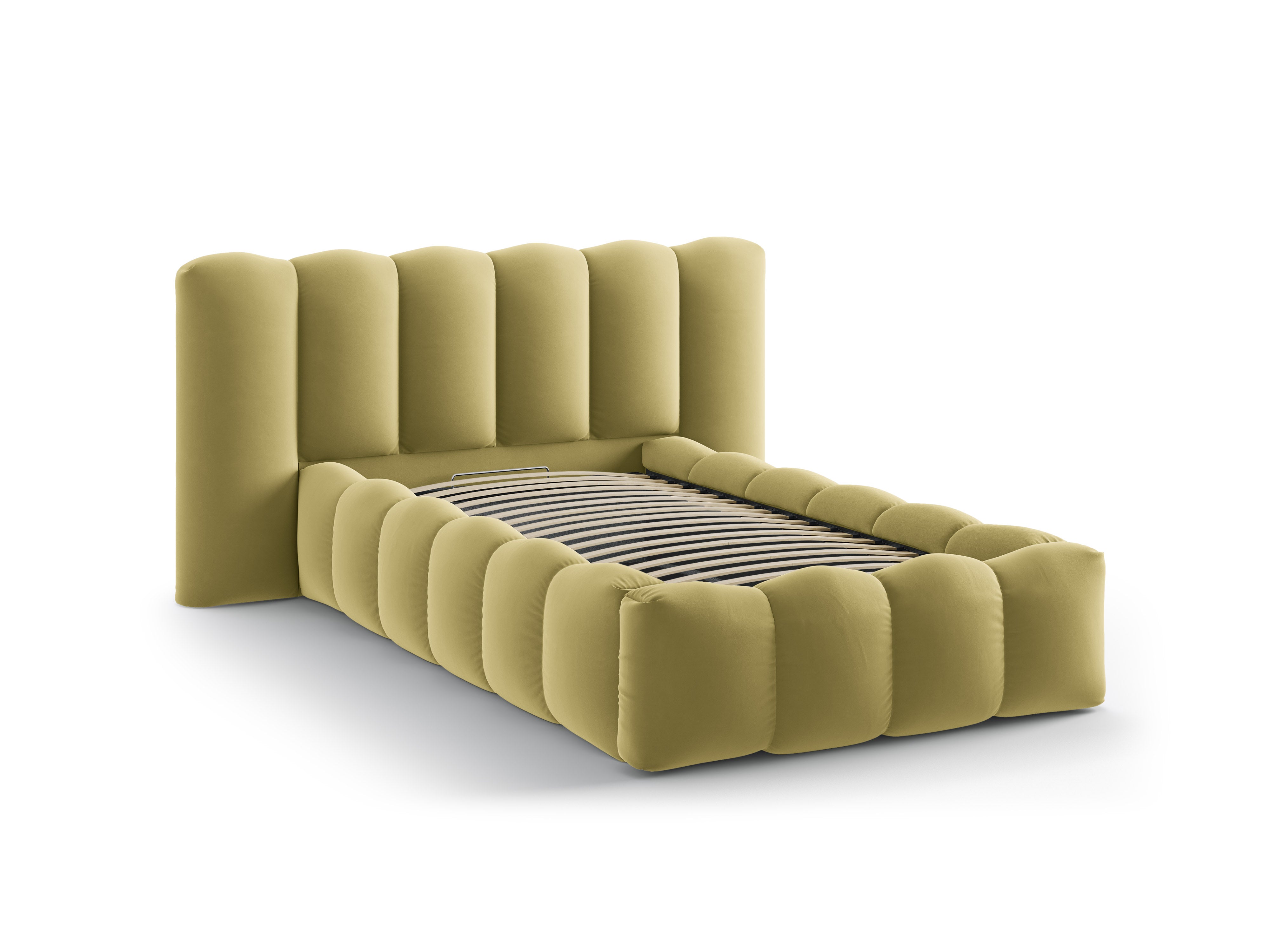 Sametová posteľ LUPINE žltá