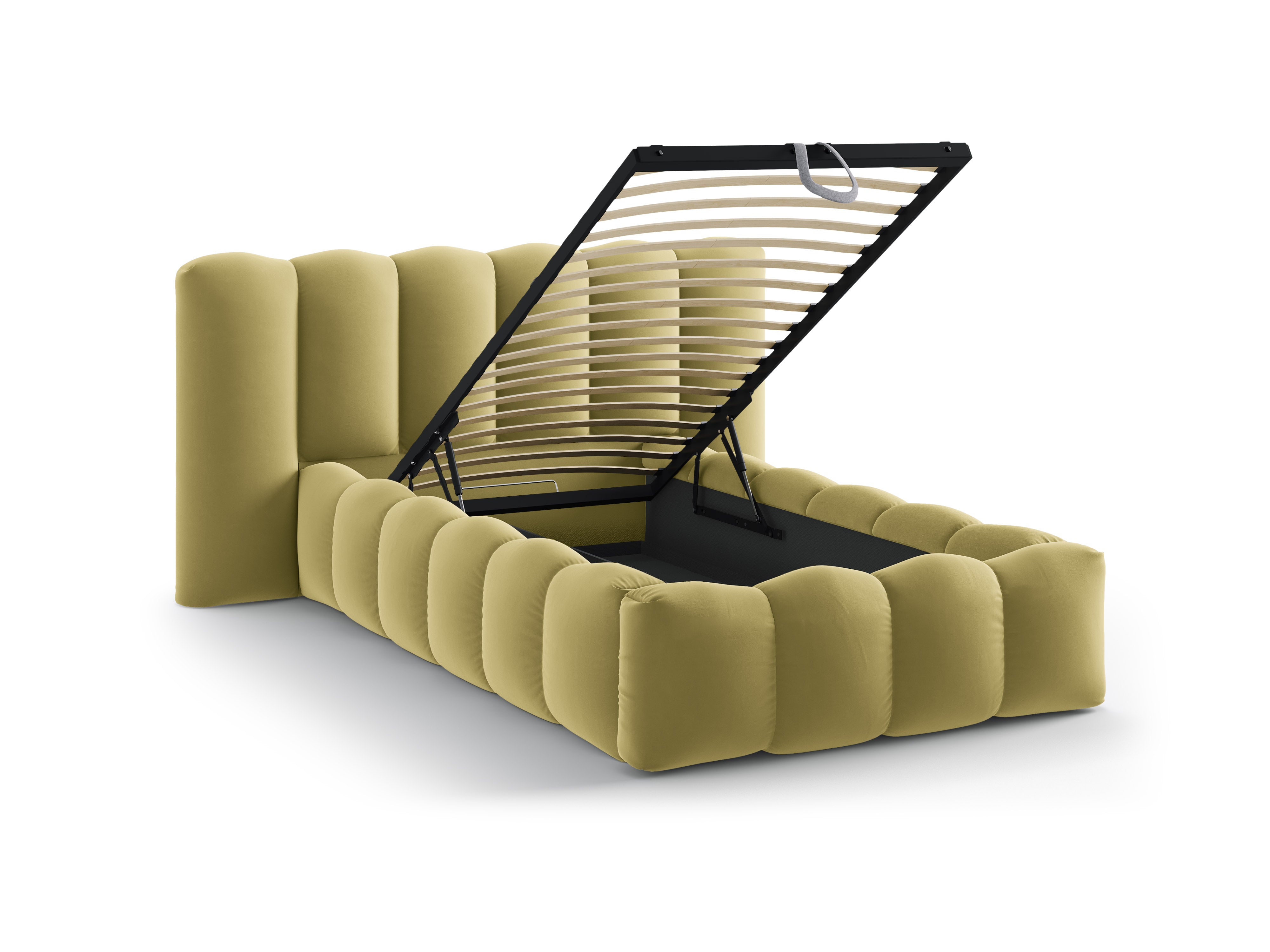 Sametová posteľ LUPINE žltá