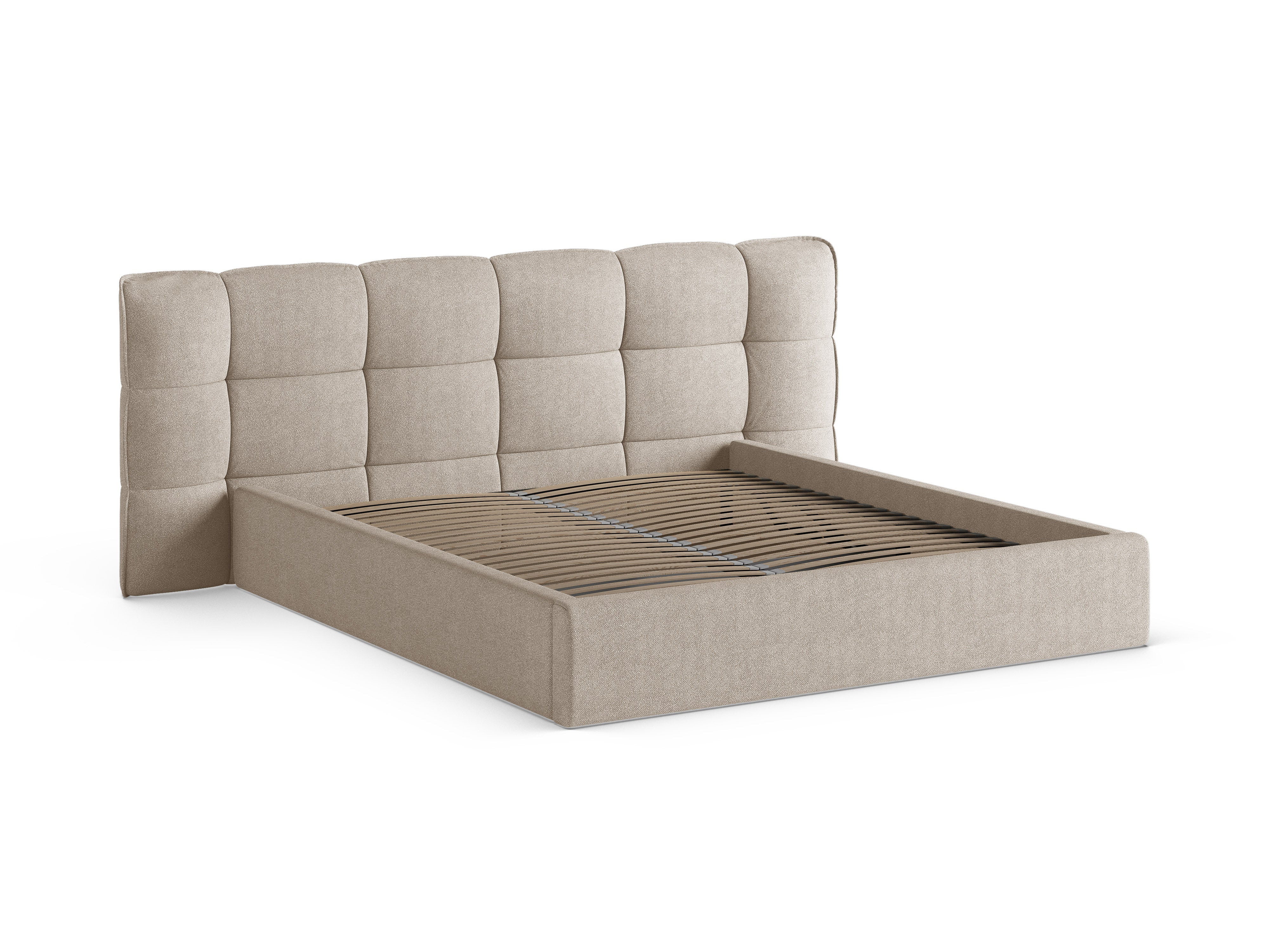 ERIC Bed with Storage in Dark Beige Boucle