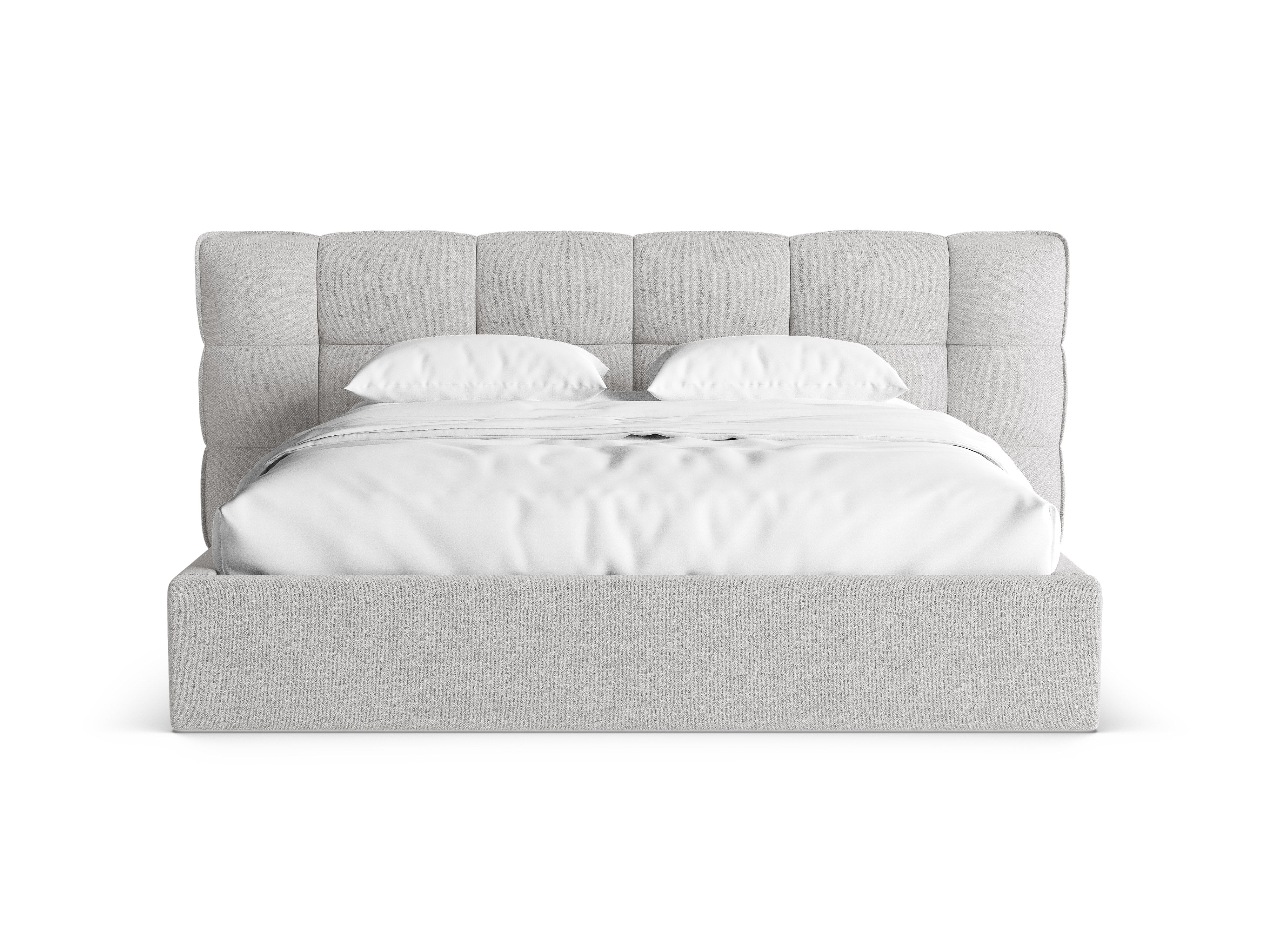 ERIC Bed with Storage in Light Gray Boucle
