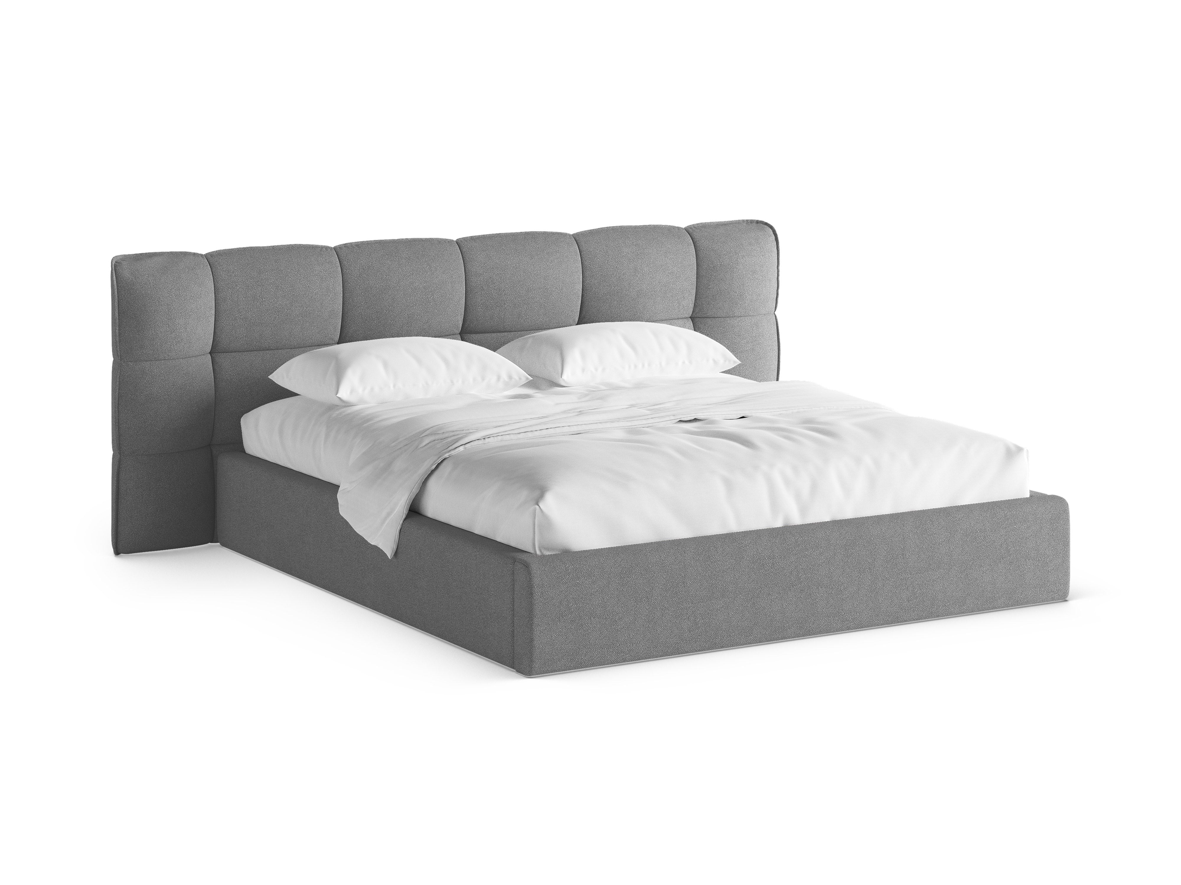 ERIC Bed with Storage in Dark Gray Boucle