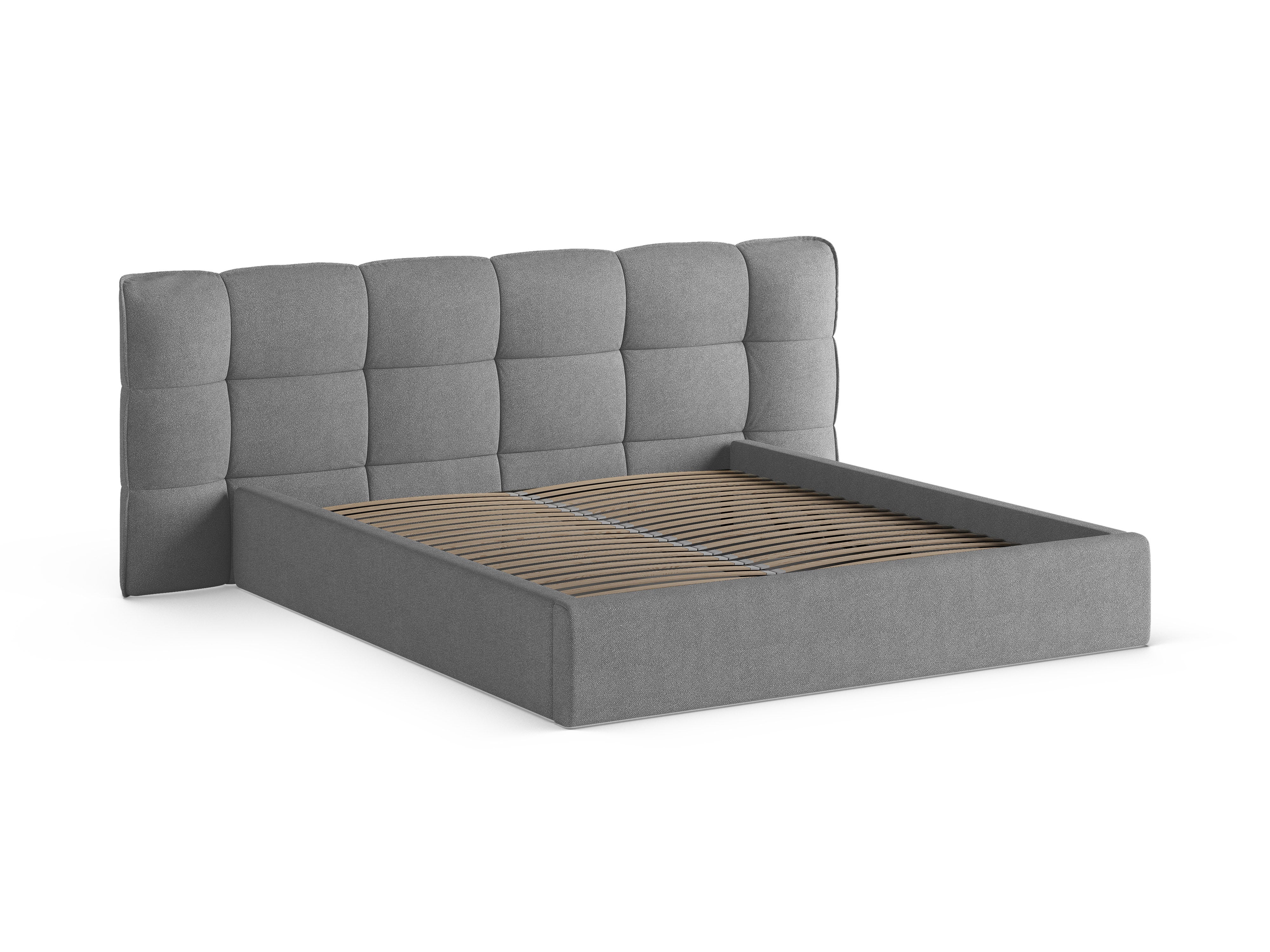 ERIC Bed with Storage in Dark Gray Boucle