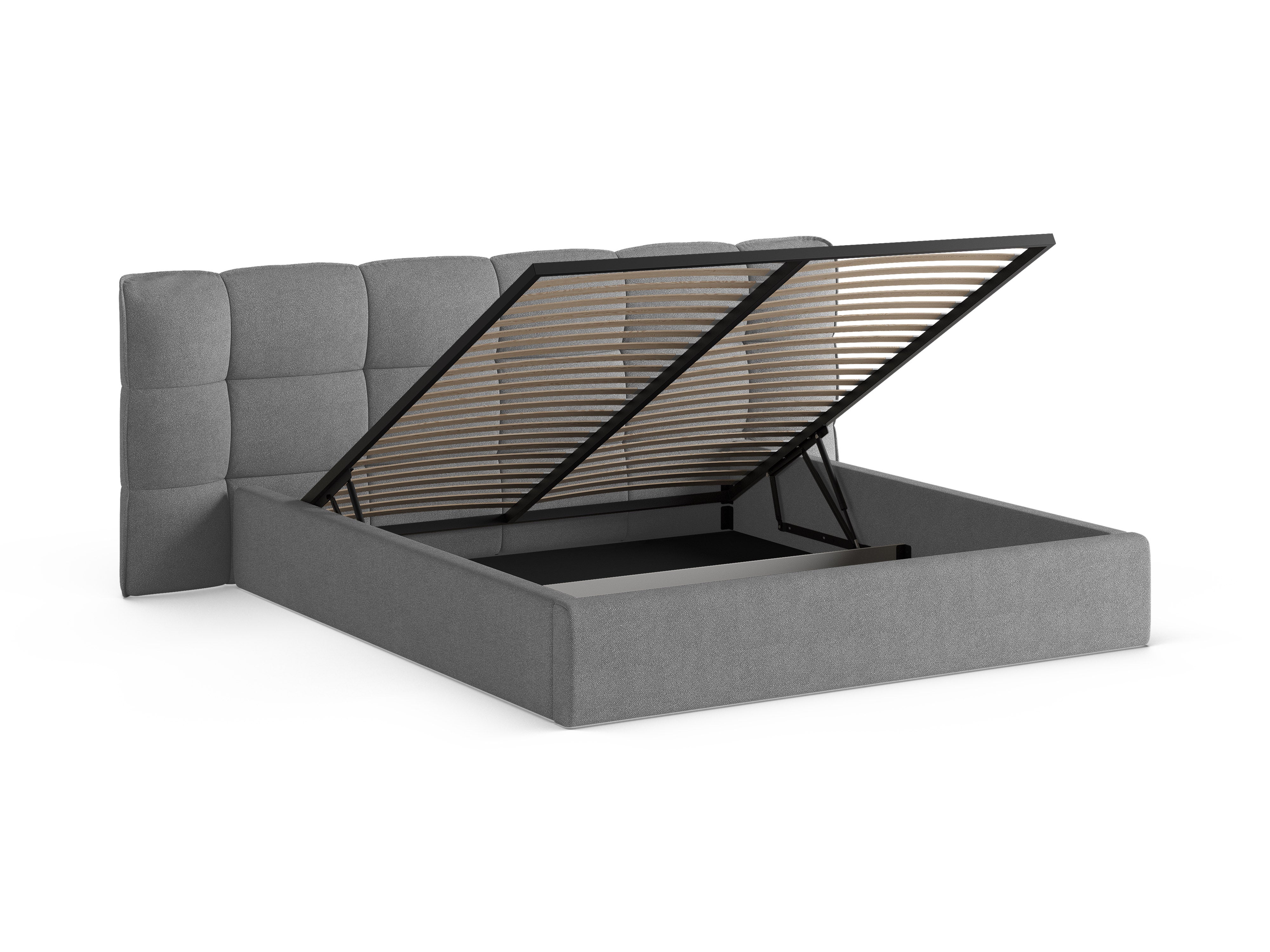 ERIC Bed with Storage in Dark Gray Boucle