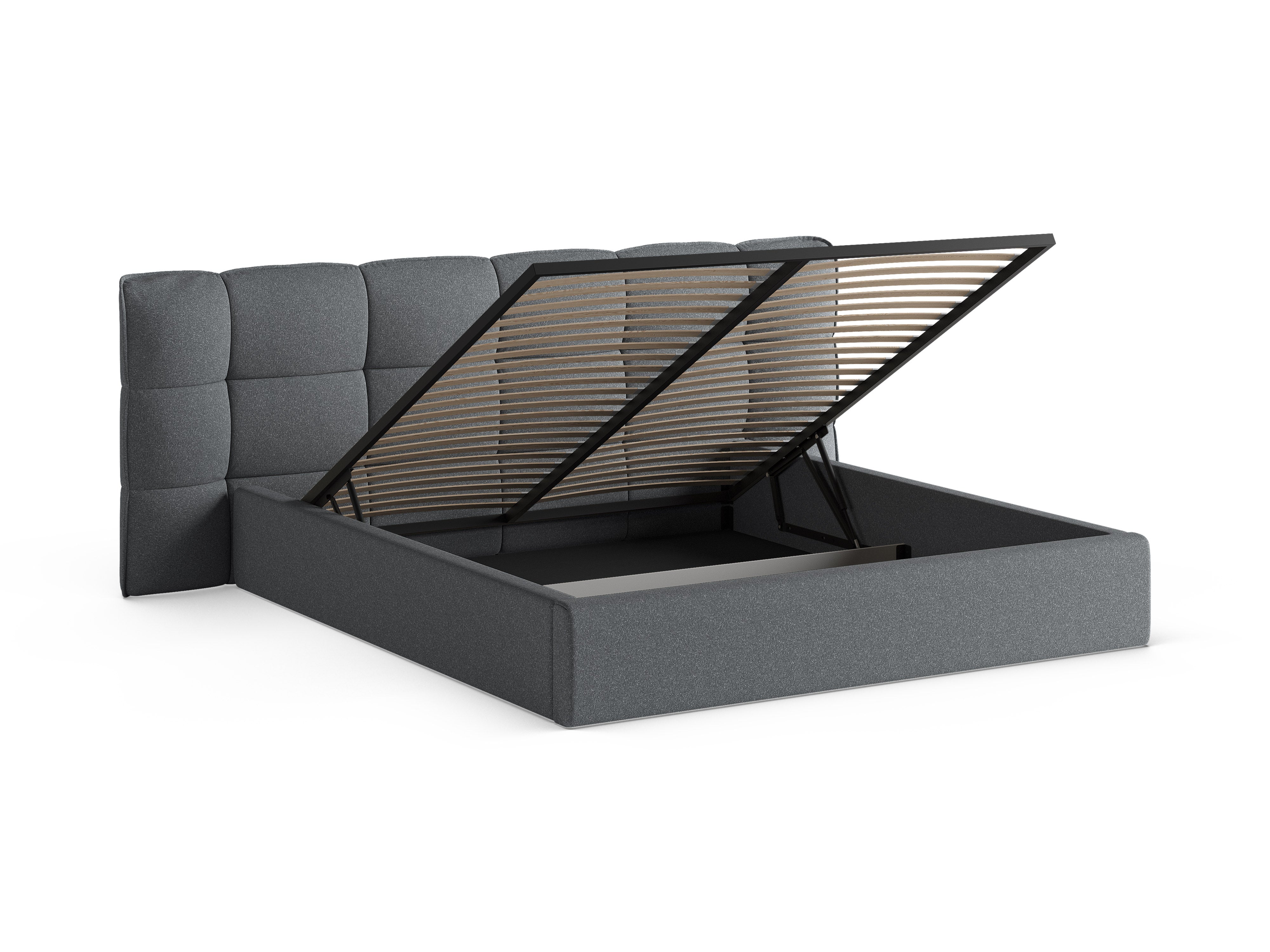 ERIC Bed with Storage in Dark Gray Melange
