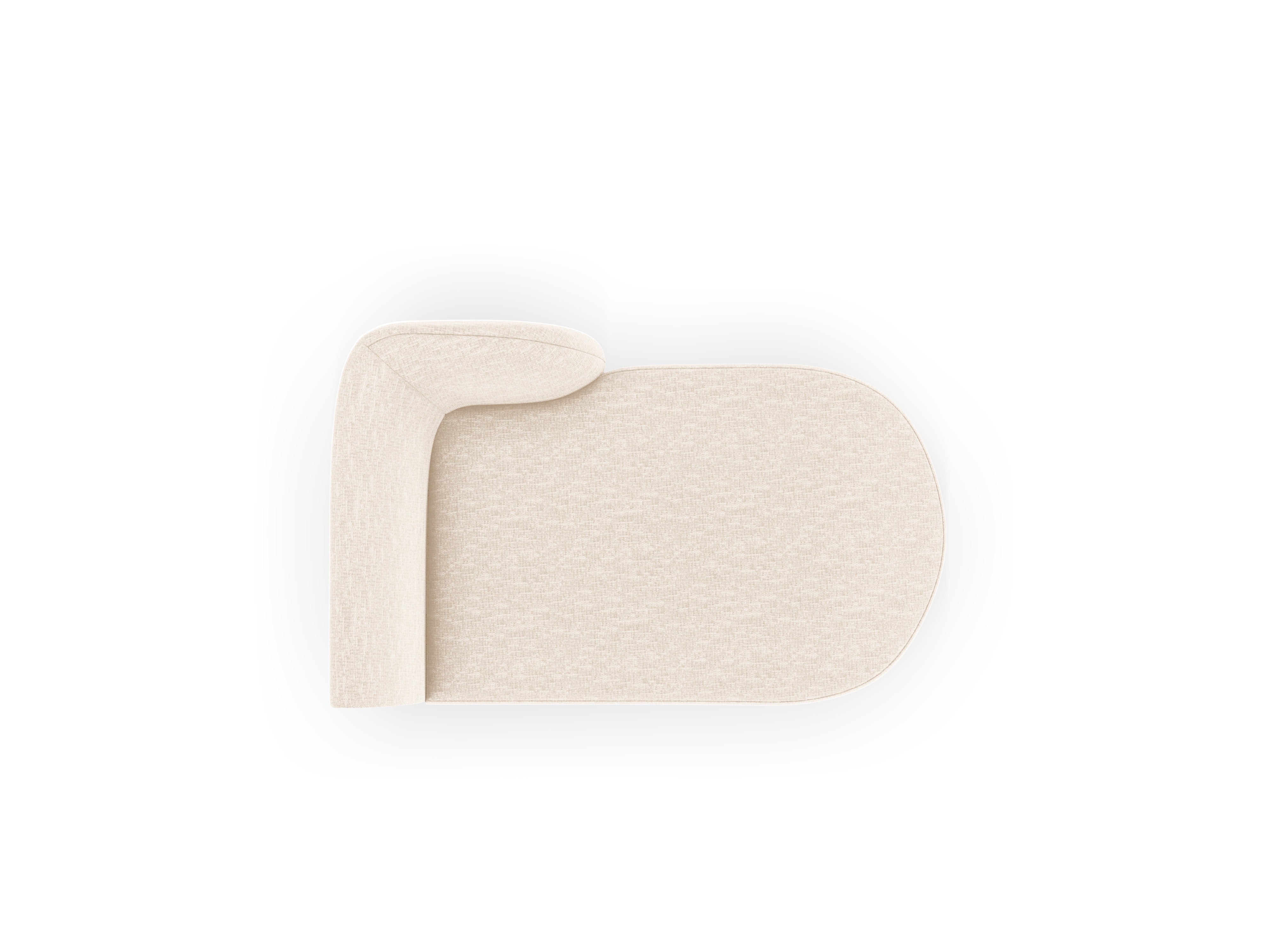 Pravostranný szezlong MILEY svetlo béžový z jemného šenilu