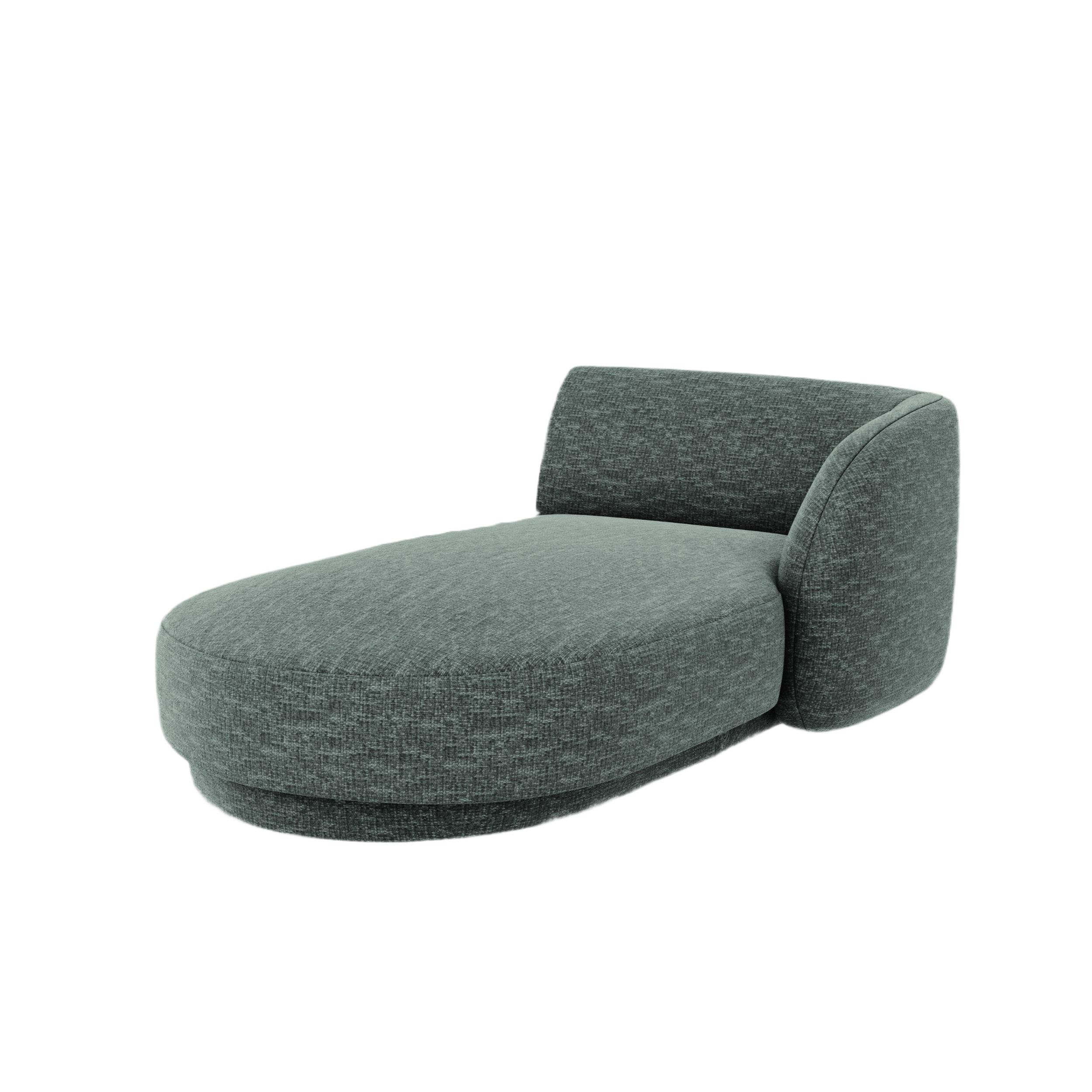 Pravostranný szezlong MILEY modrý petrol z jemného šenilu