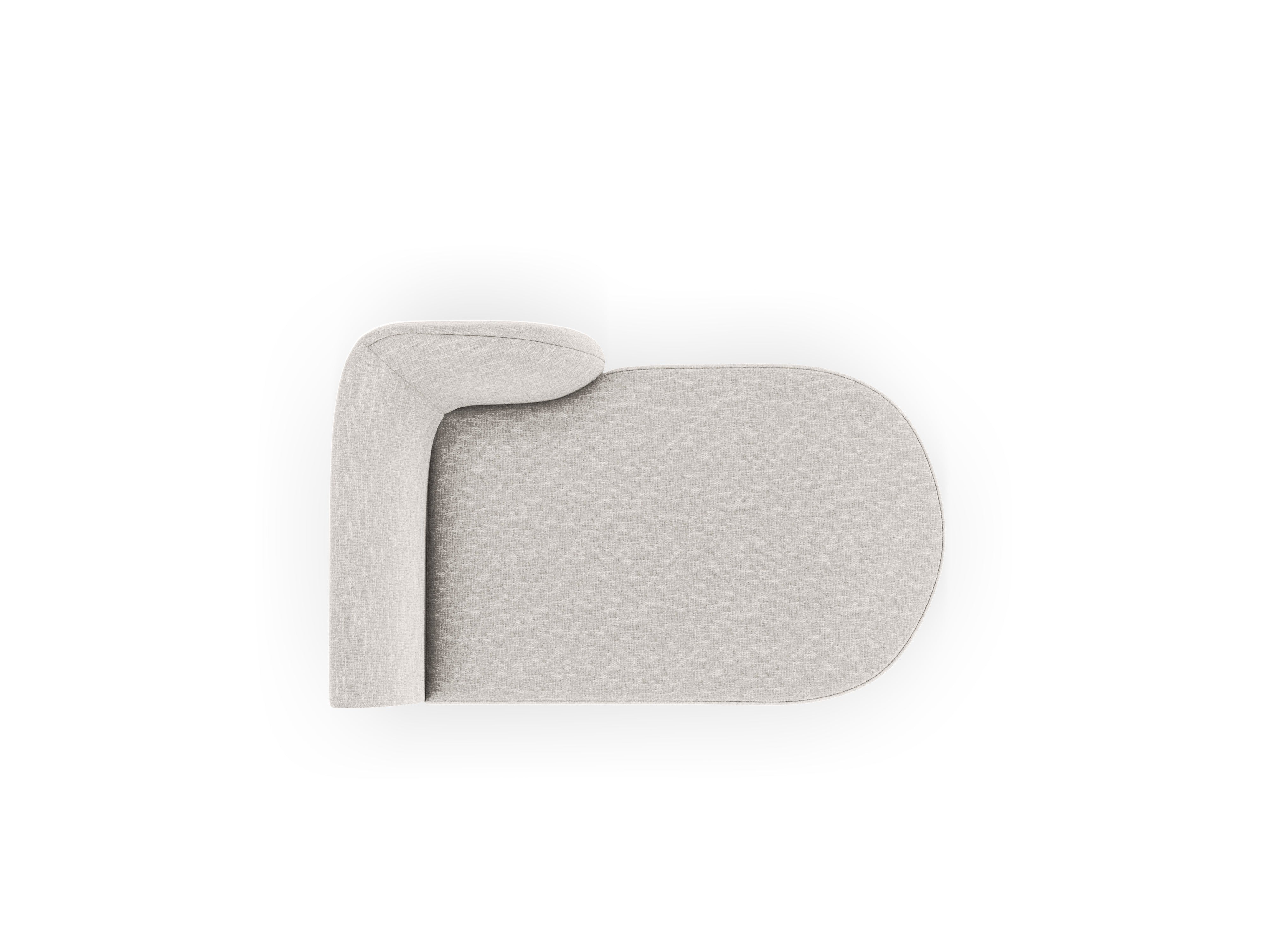 Pravostranný szezlong MILEY svetlosivý z jemného šenilu