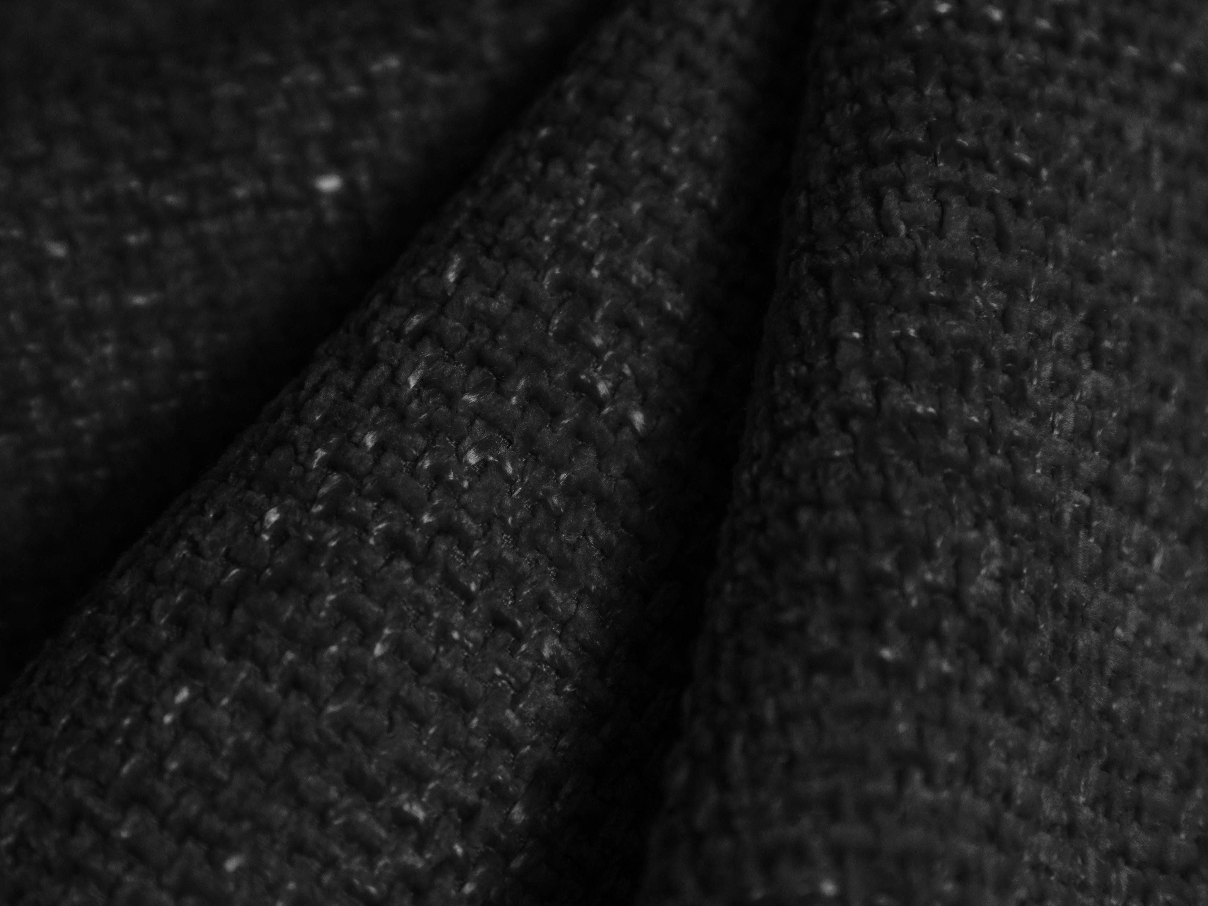 Right-facing chaise longue MILEY black silky chenille