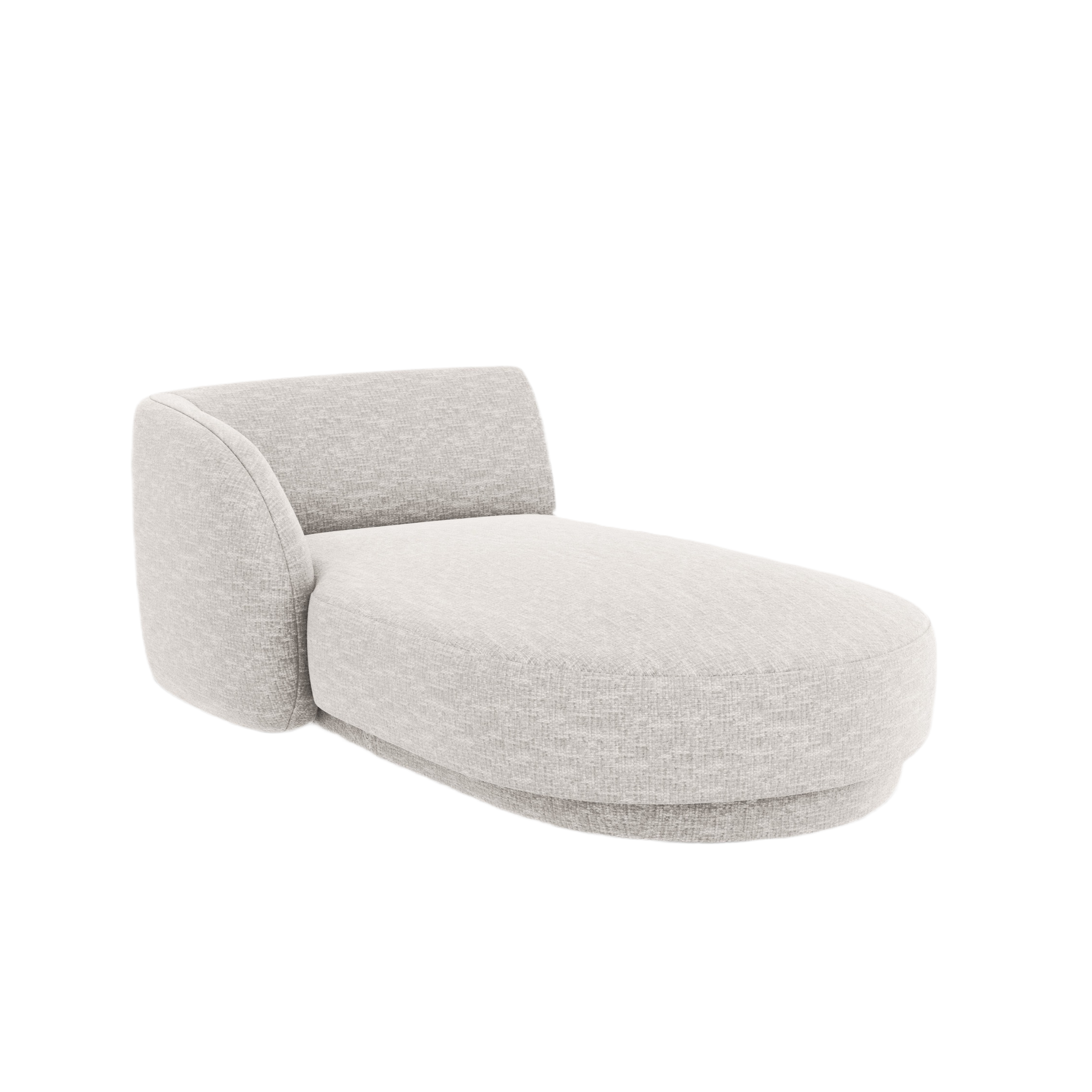 Left-facing chaise longue MILEY gray chenille