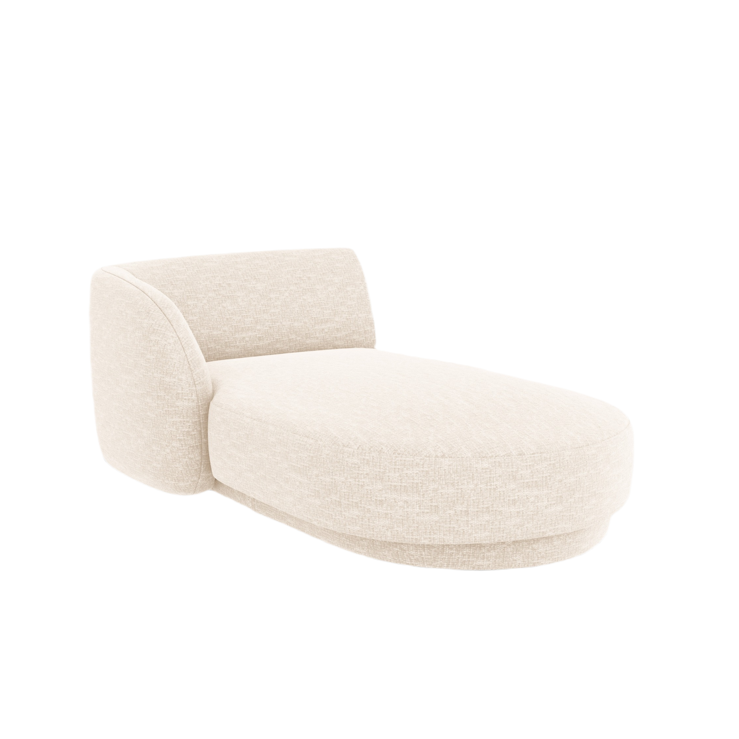 Left-facing chaise longue MILEY ivory chenille
