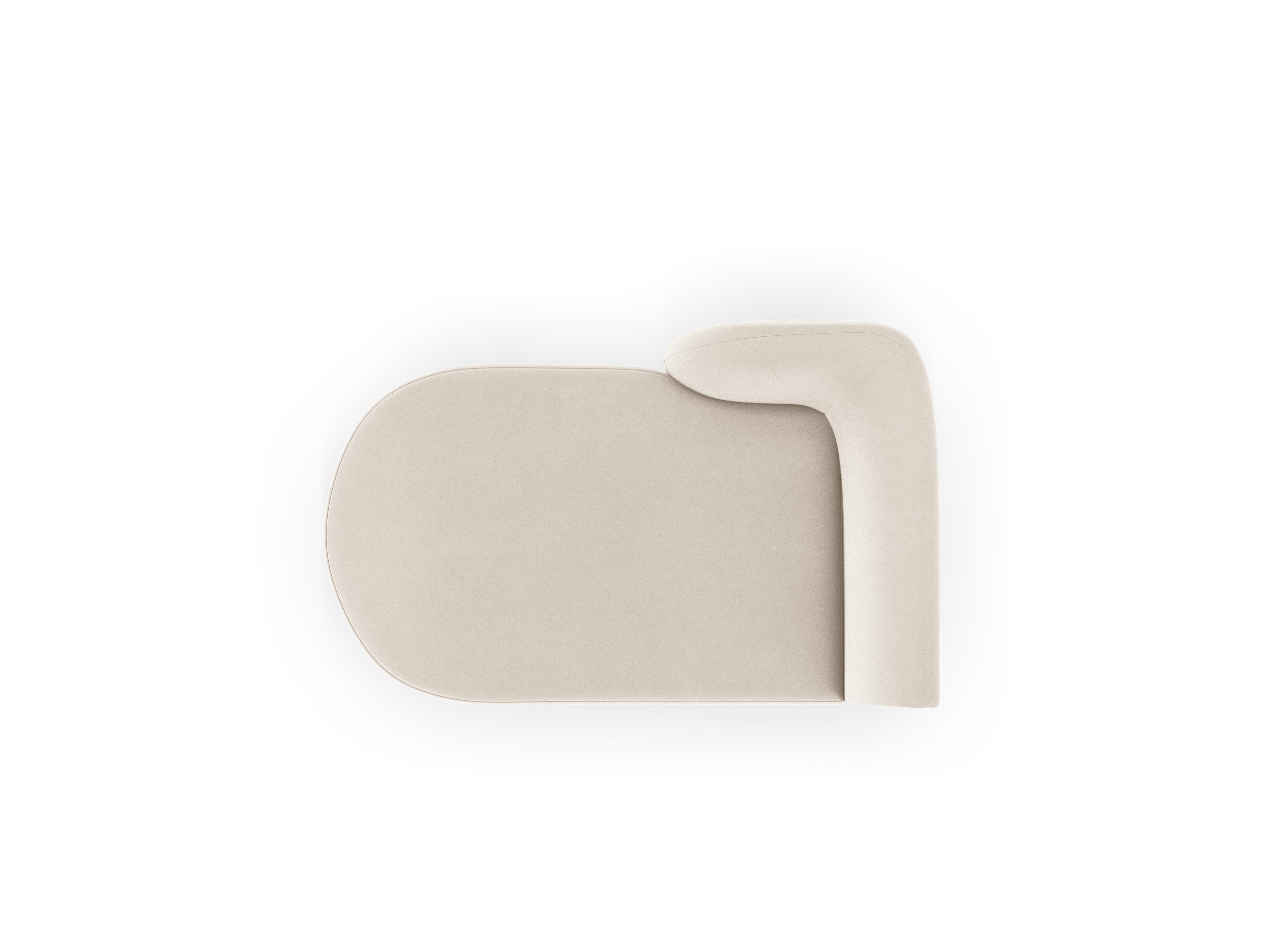 Szezlong aksamitný ľavostranný MILEY svetlo béžový