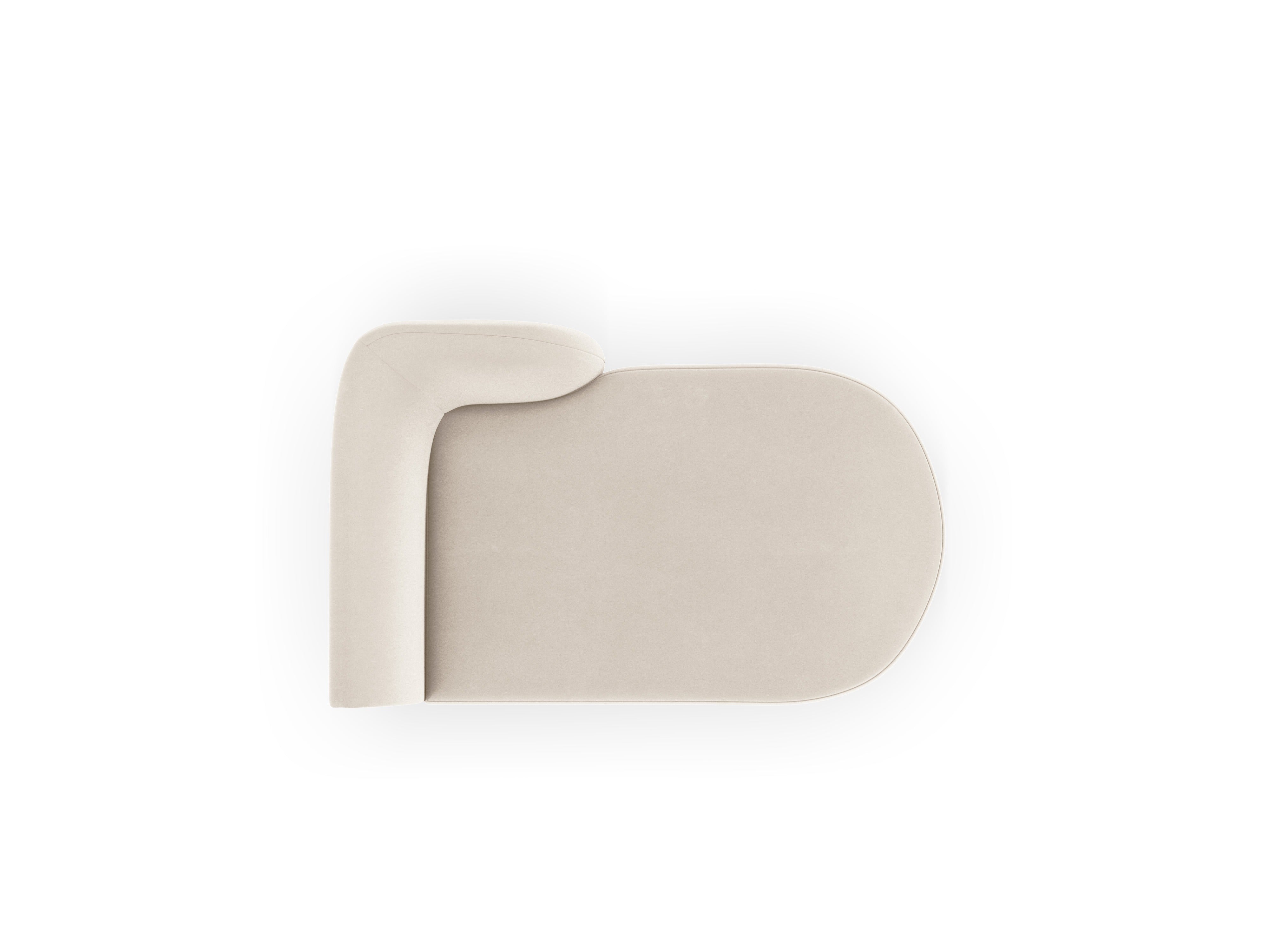 Szezlong aksamitny prawostronny MILEY jasnobeżowy