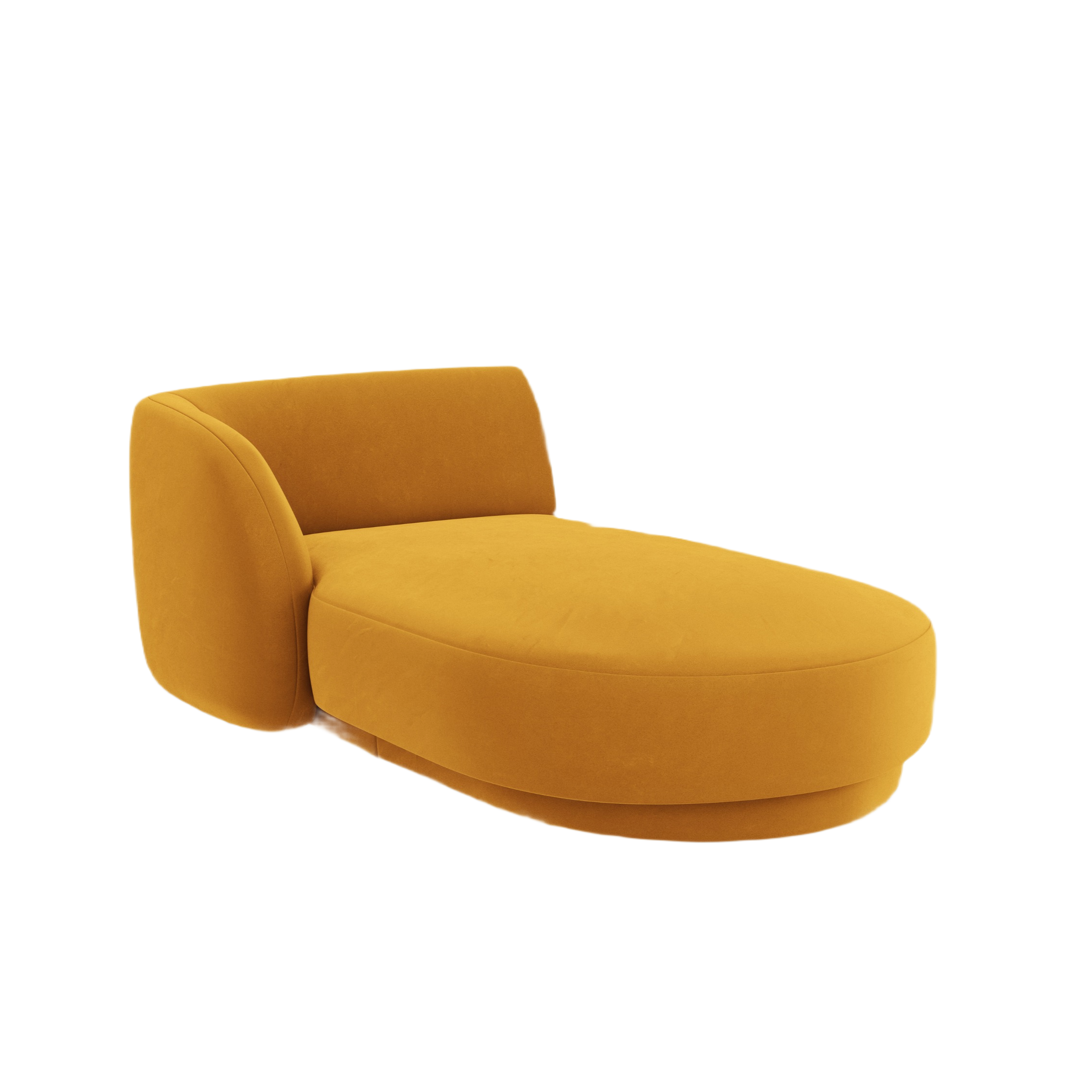 Left-sided velvet chaise longue MILEY yellow