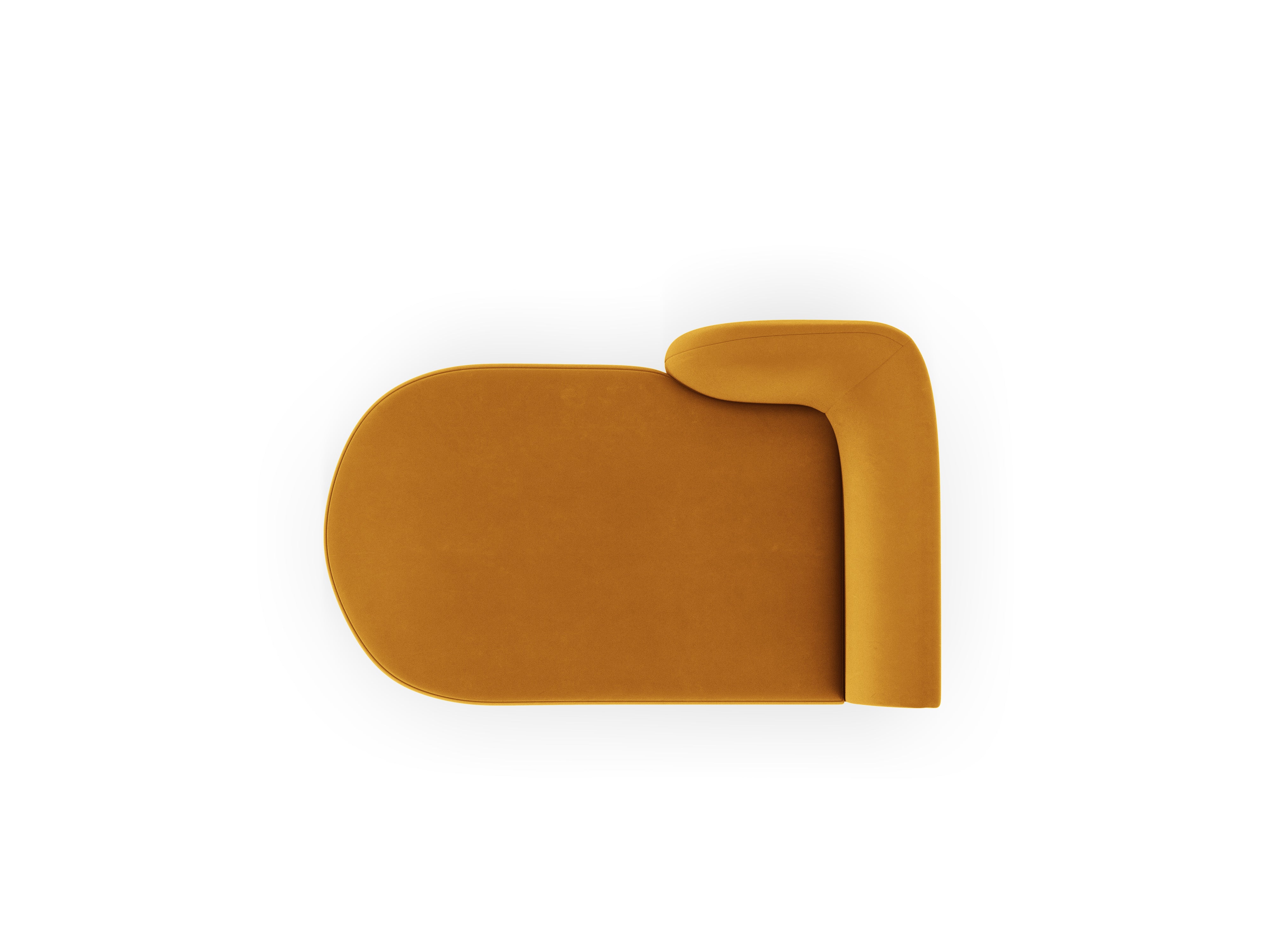 Left-sided velvet chaise longue MILEY yellow