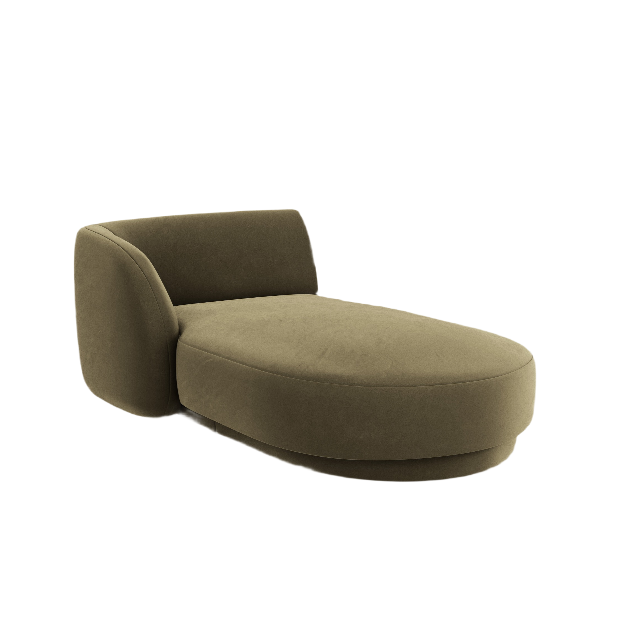 Left-facing velvet chaise longue MILEY green