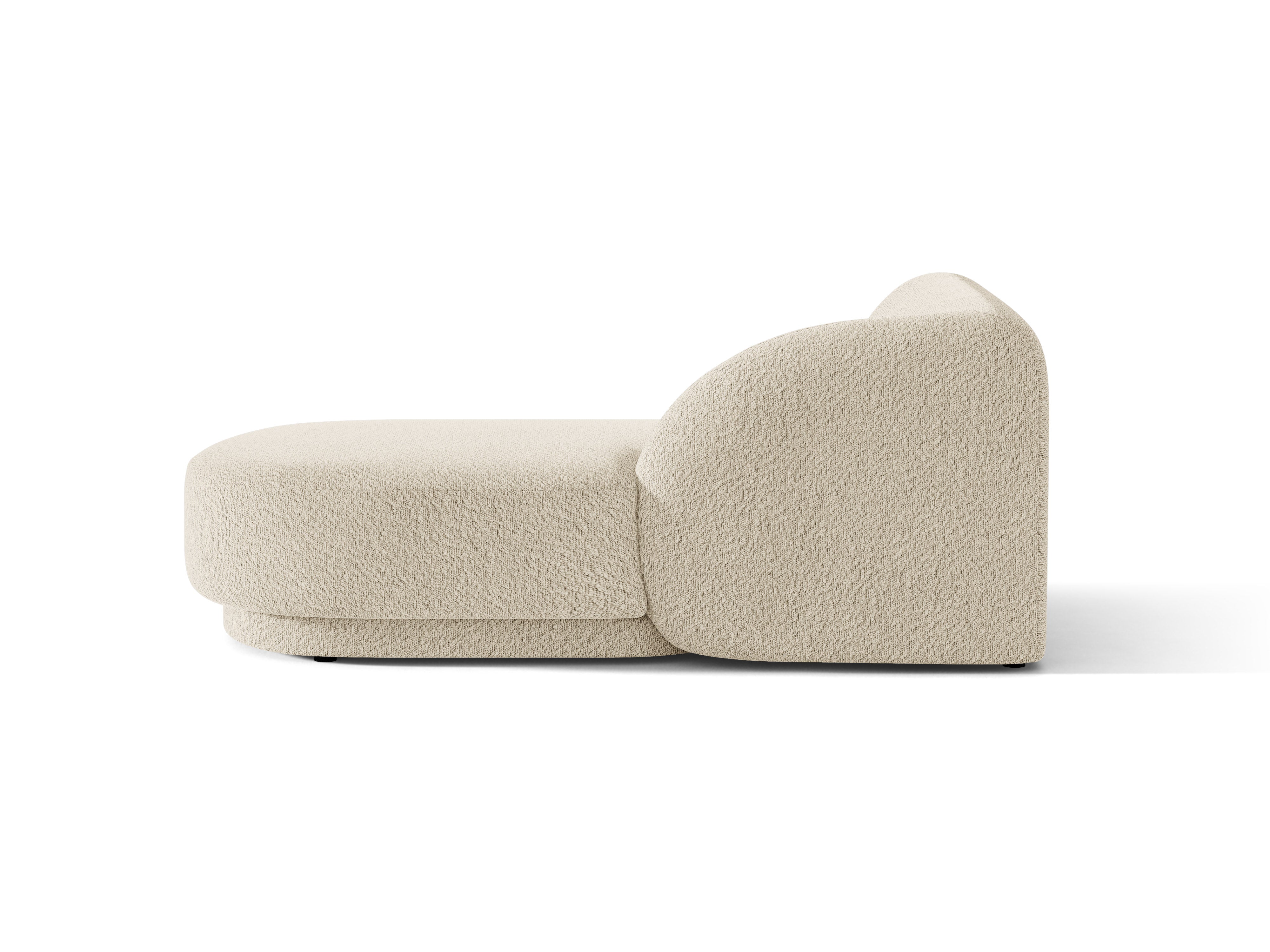 Szezlong prawostronny MILEY beżowy boucle – tkanina bouclé