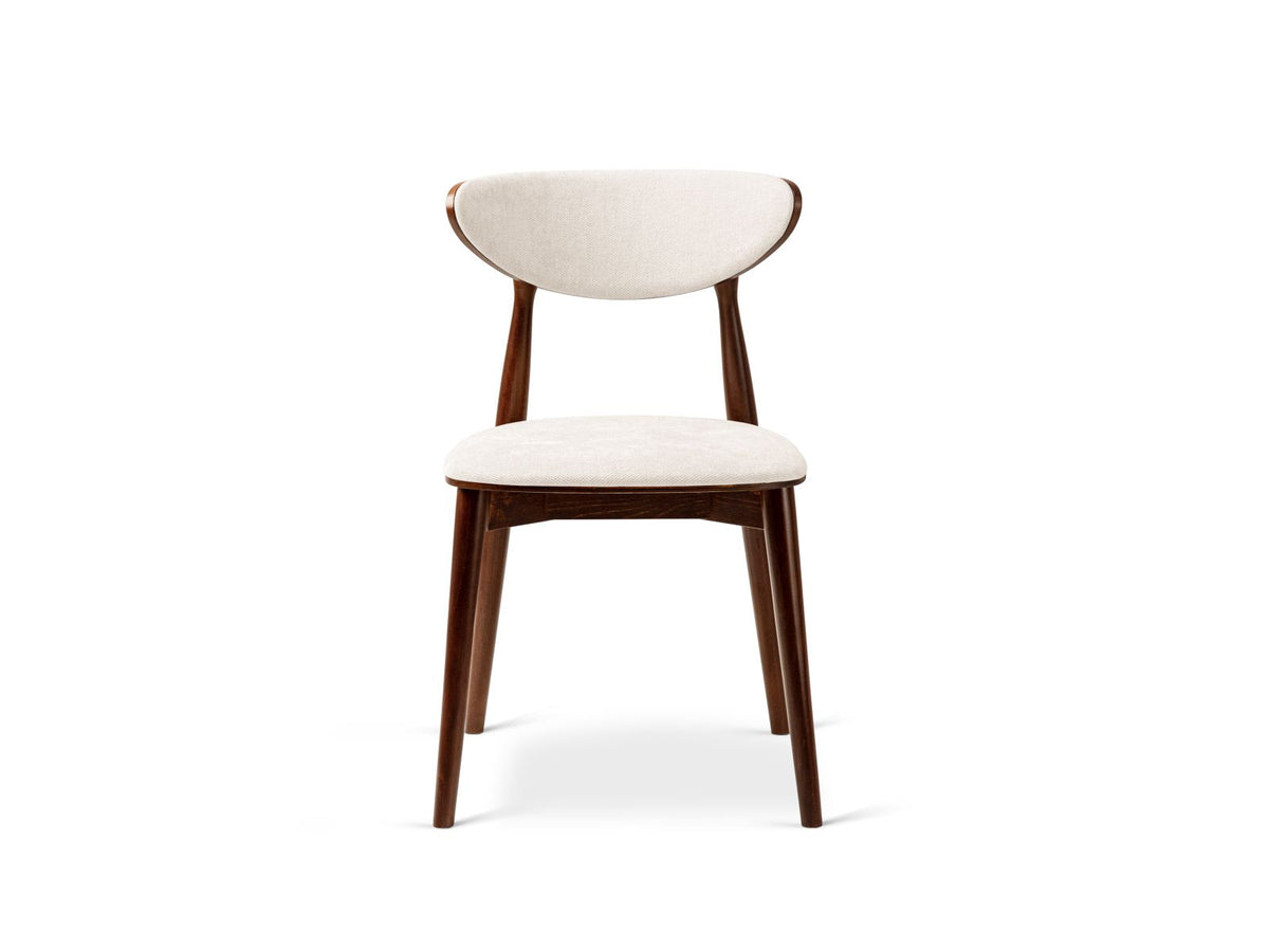 Krzesło RINA kość słoniowa szenil z orzechową podstawą – ujęcie 2