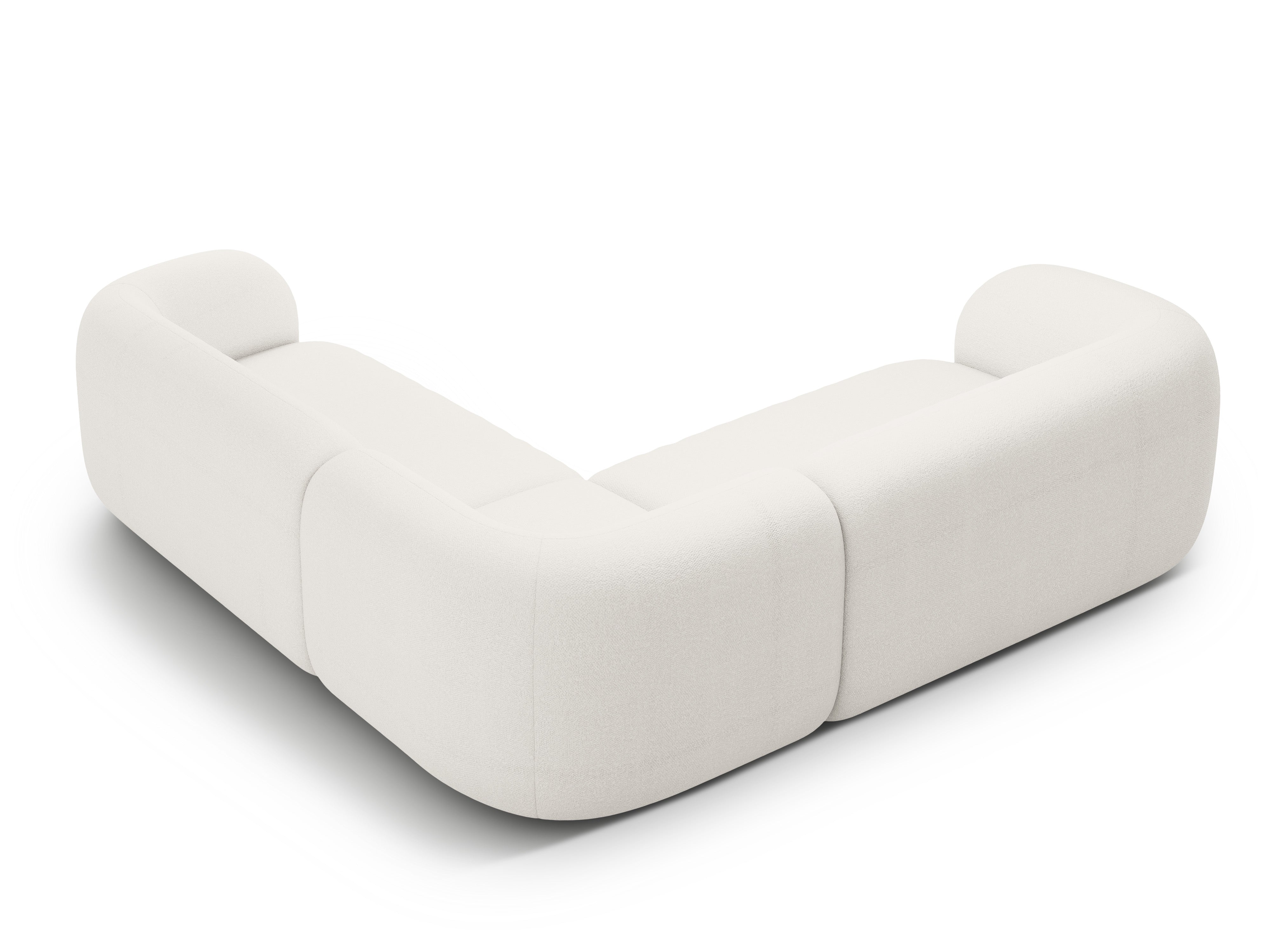 Symetrický rohový gauč KATE biely boucle