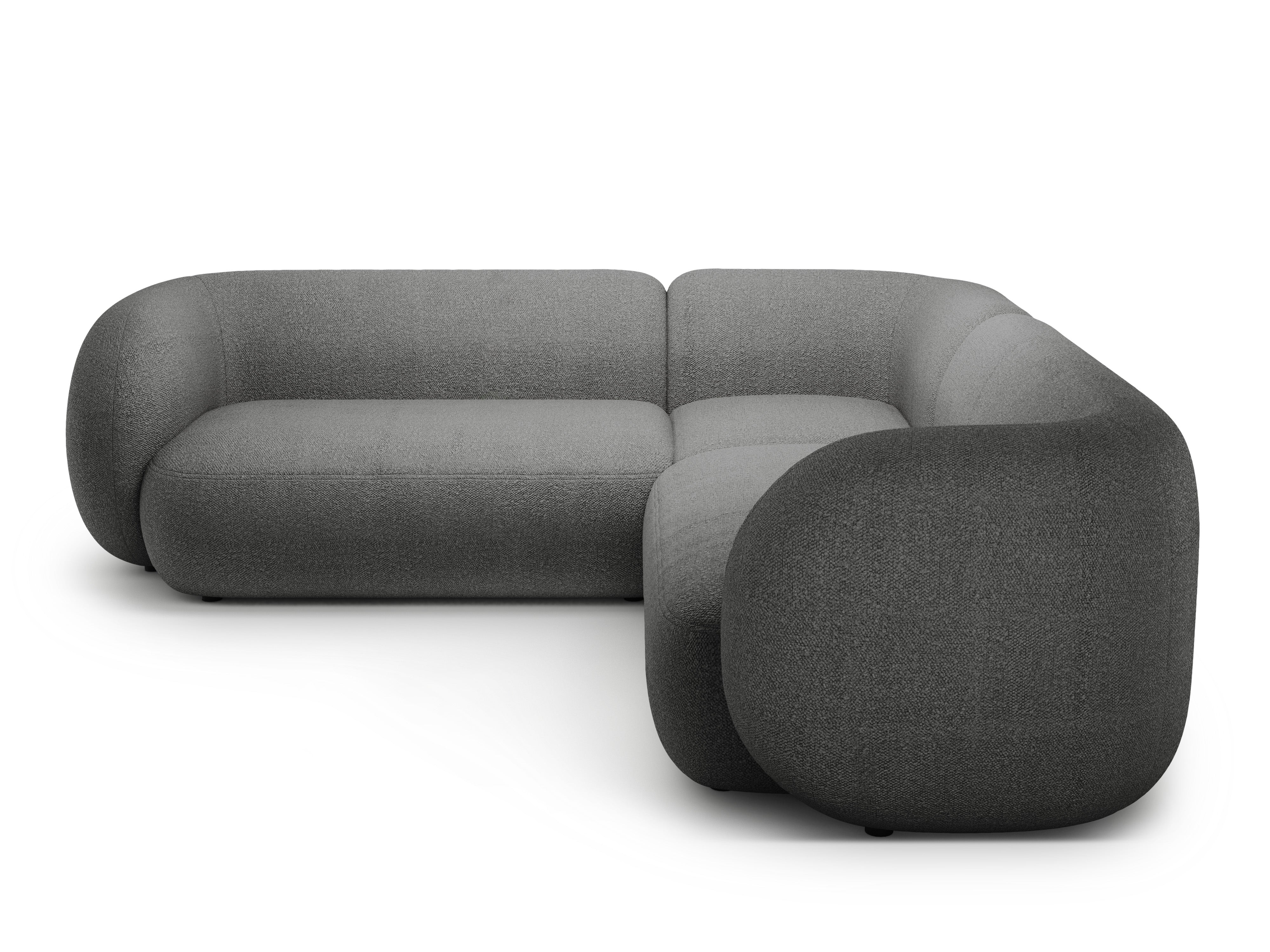 Symmetrical Corner Sofa KATE Dark Gray Boucle