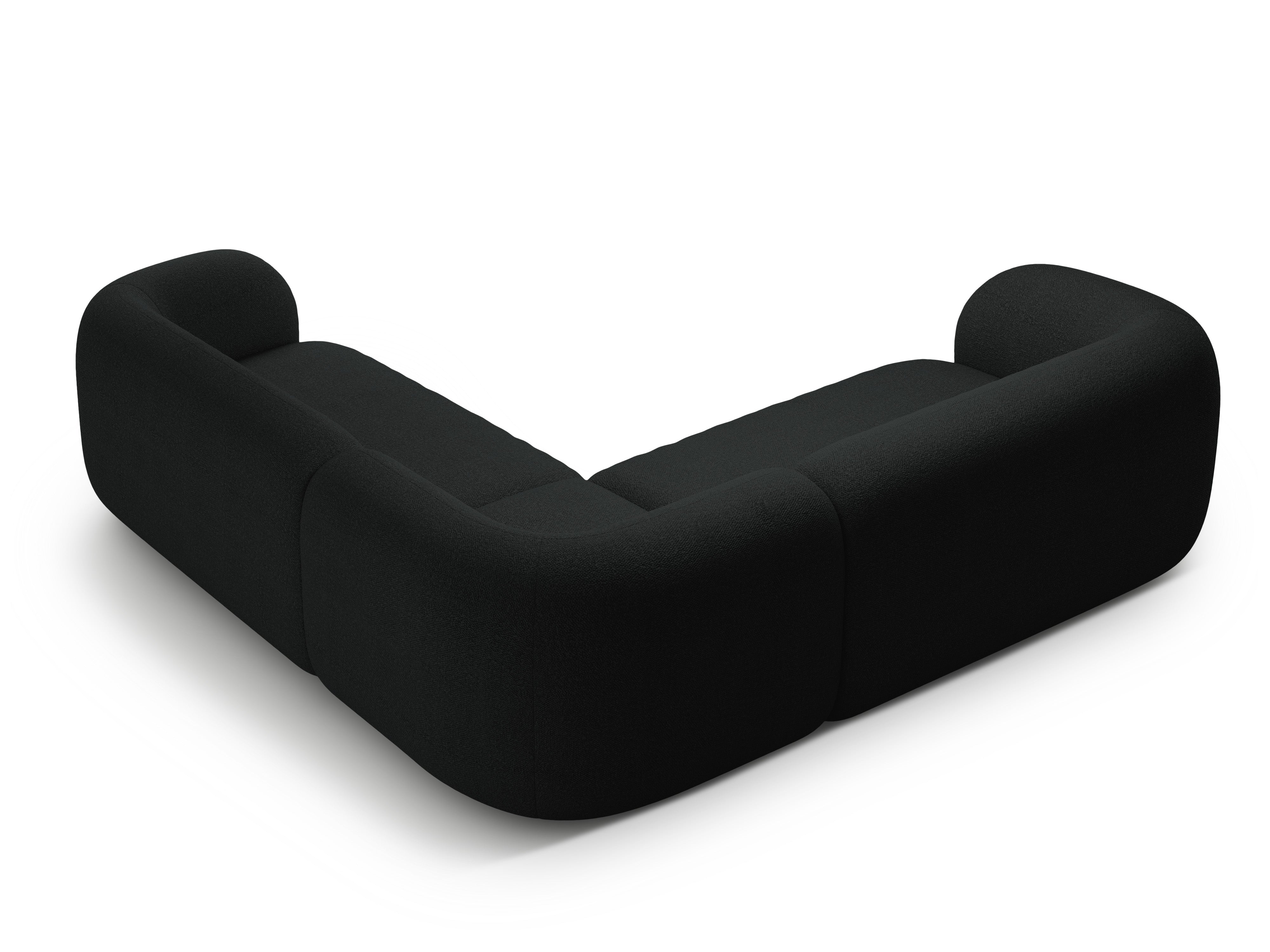 Symetrický rohový gauč KATE čierny boucle