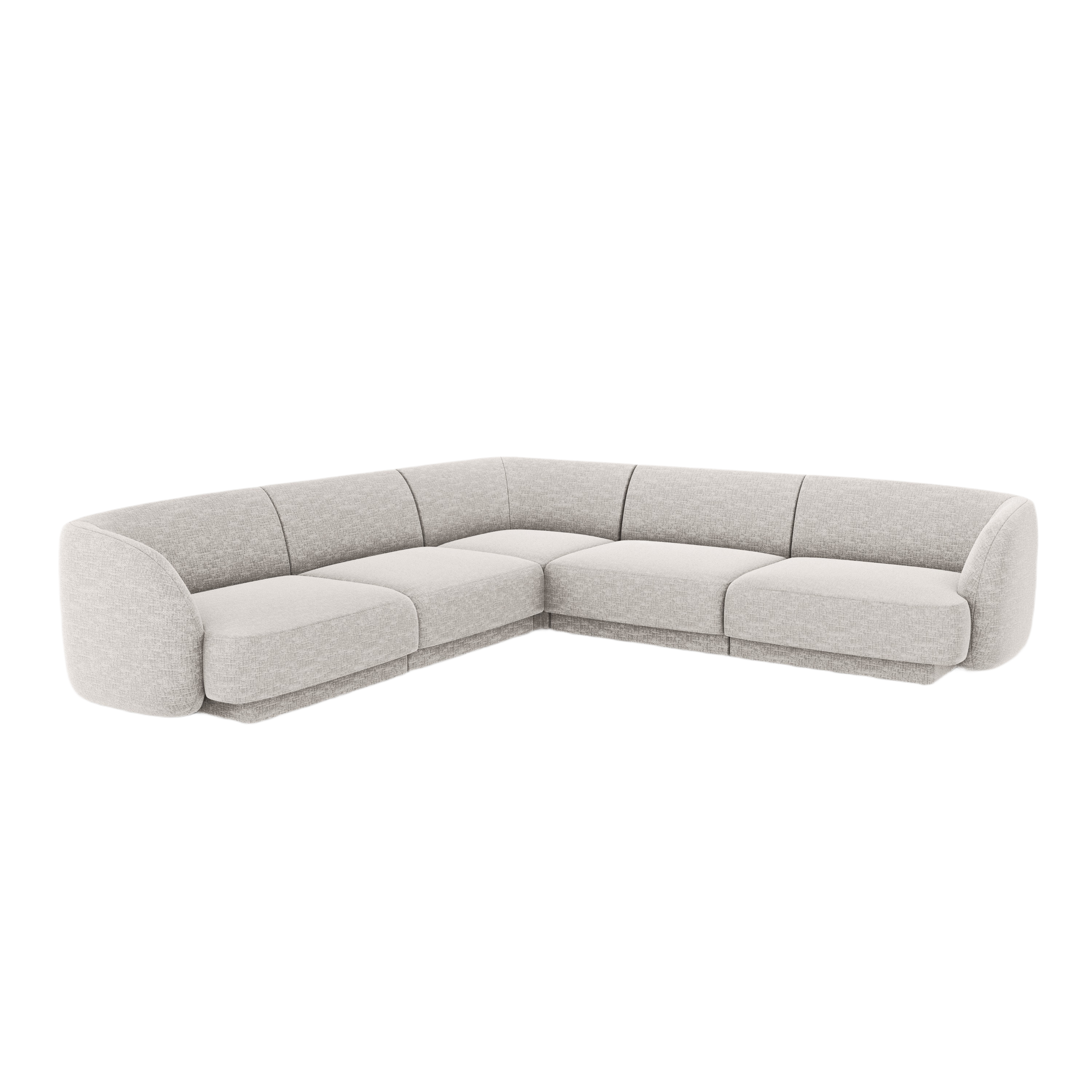 Symmetrical Corner Sofa MILEY Light Gray Silky Chenille