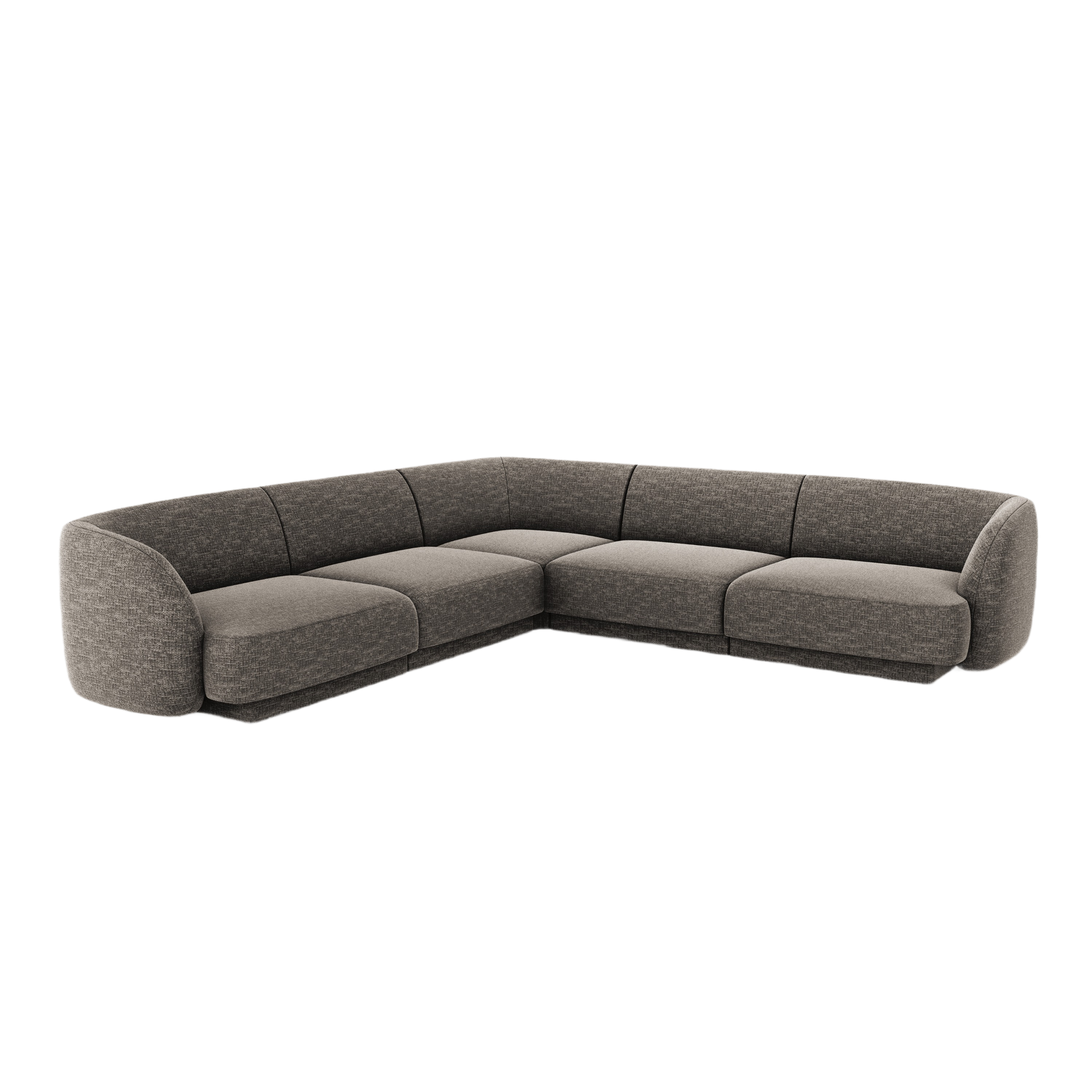 Symmetrical Corner Sofa MILEY Gray Silky Chenille