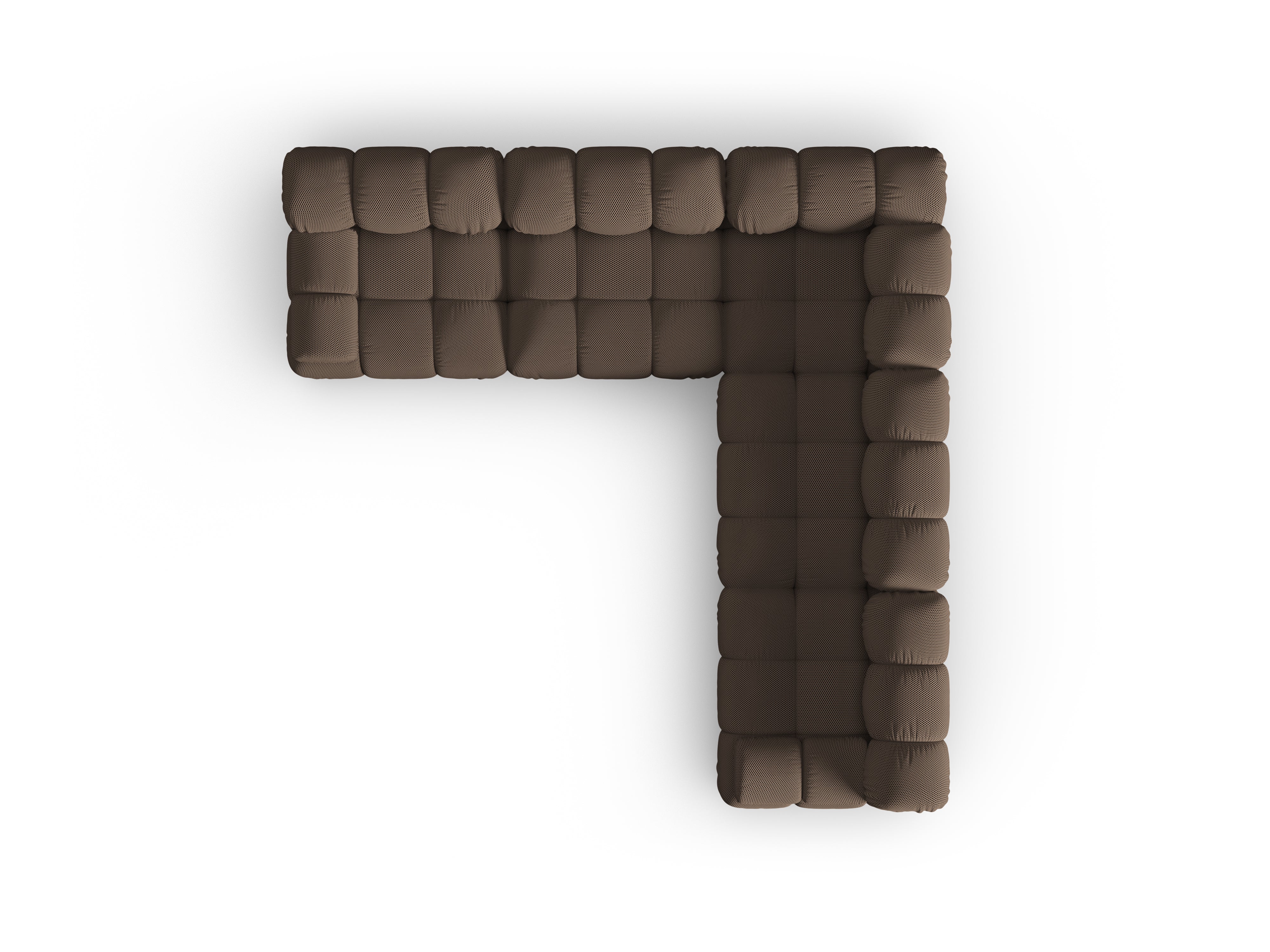 Symetrický rohový gauč BELLIS v hnedé 3D tkanine