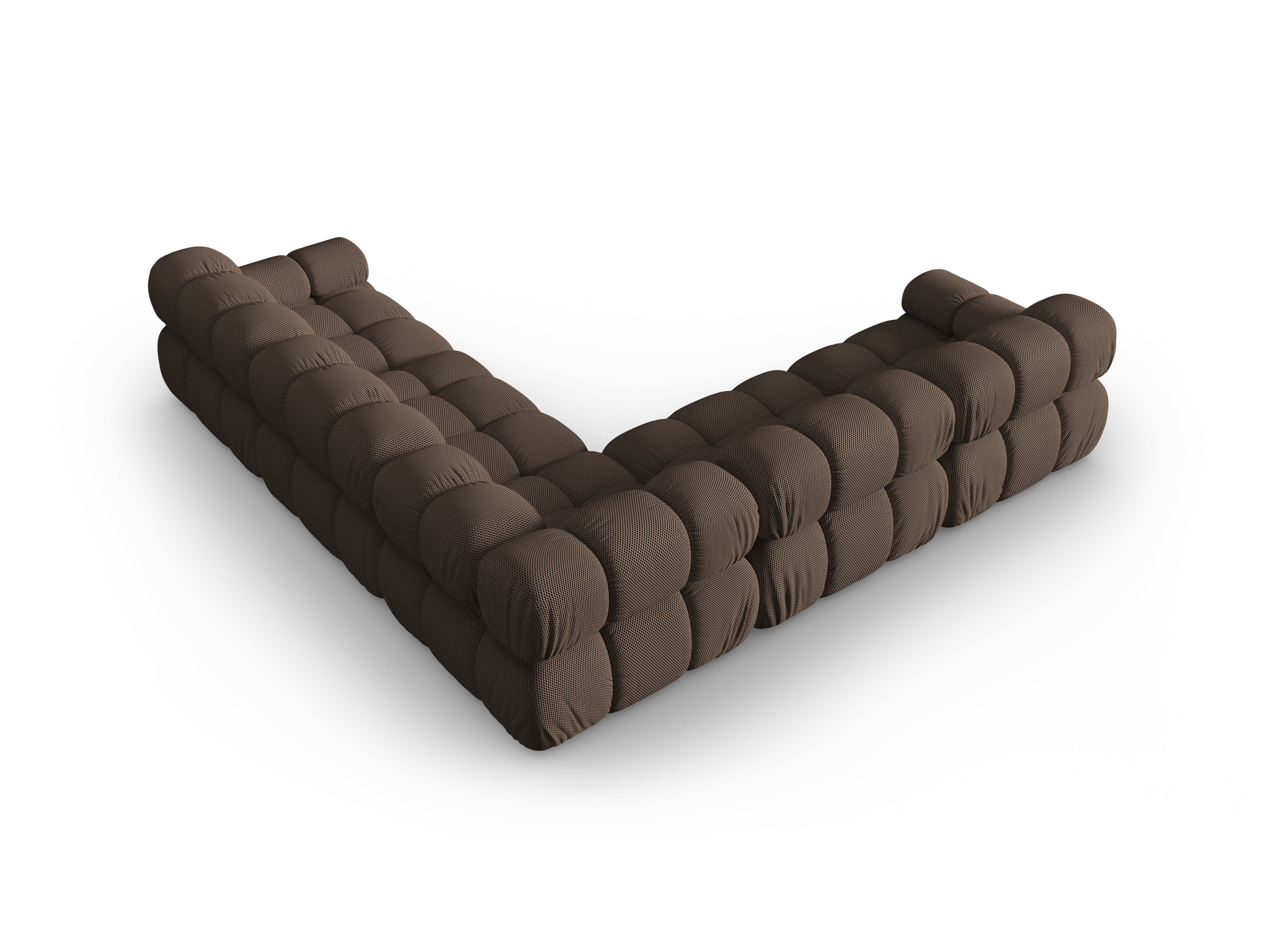 Symetrický rohový gauč BELLIS v hnedé 3D tkanine