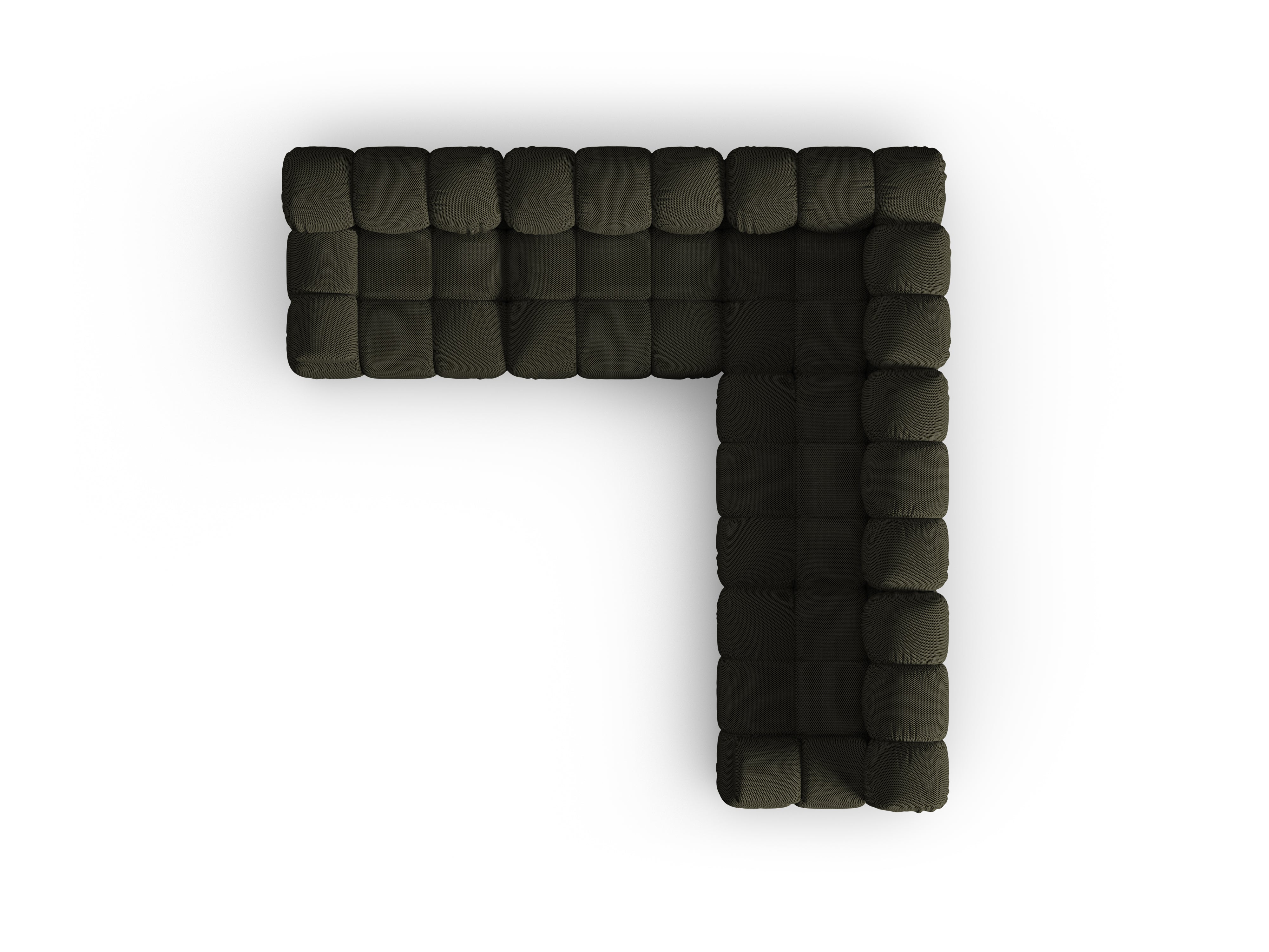 Symetrický rohový gauč BELLIS v tmavozelenej 3D tkanine
