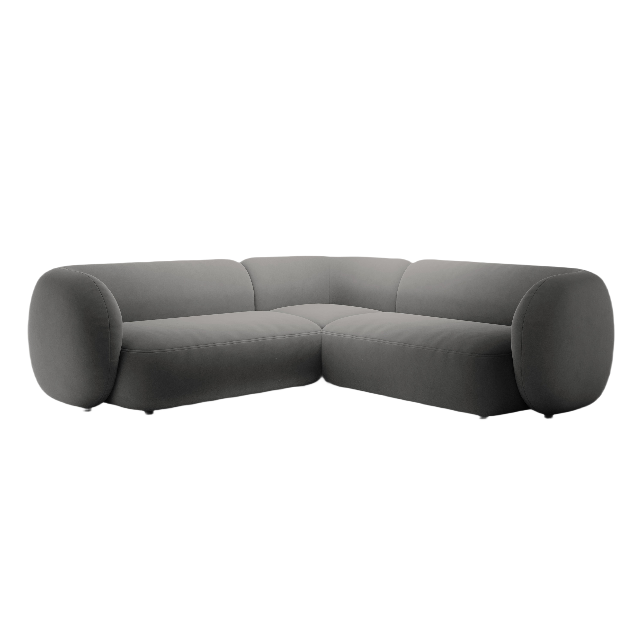 Symmetrical Velvet Corner Sofa KATE Dark Gray