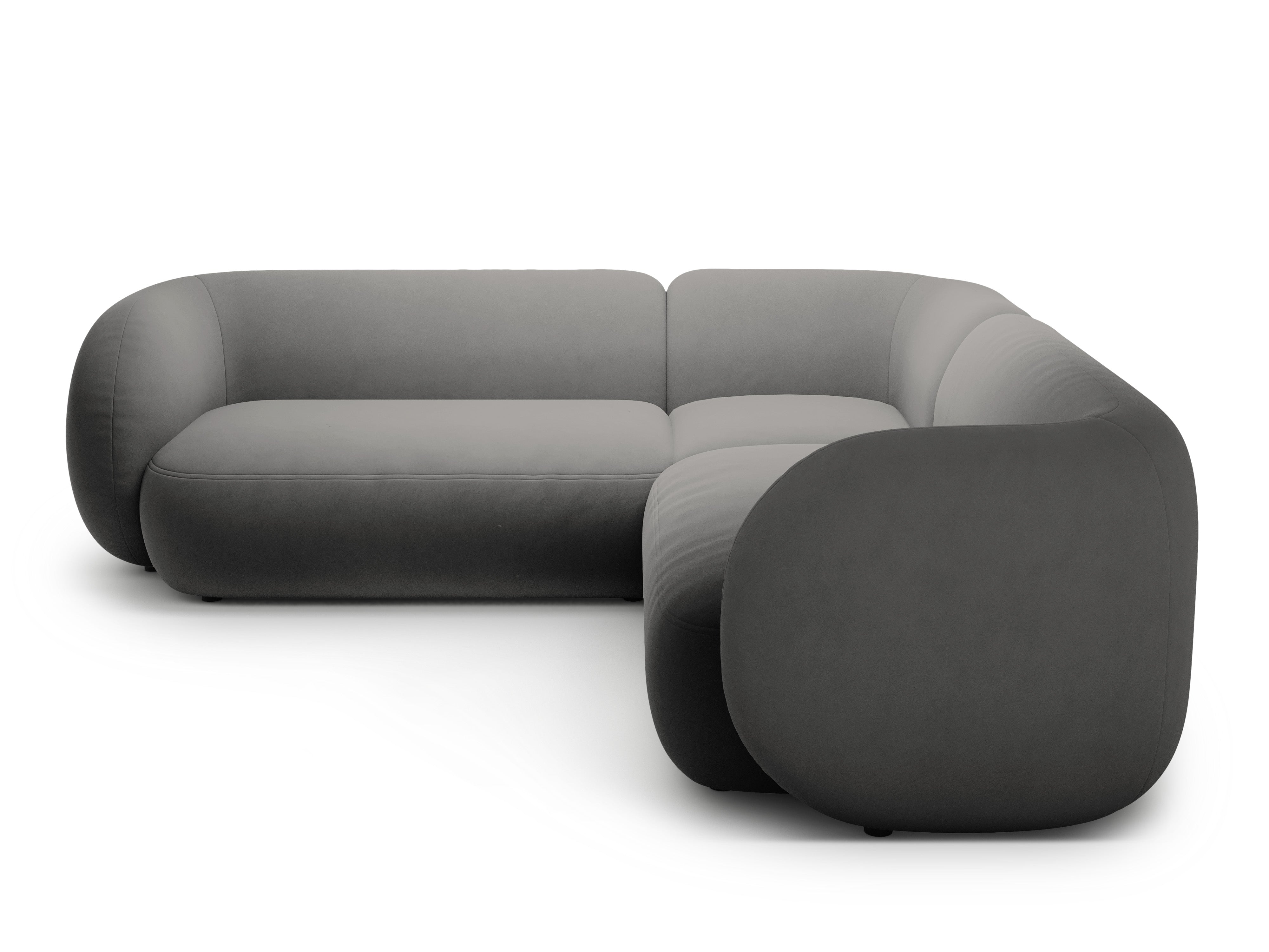 Symmetrical Velvet Corner Sofa KATE Dark Gray