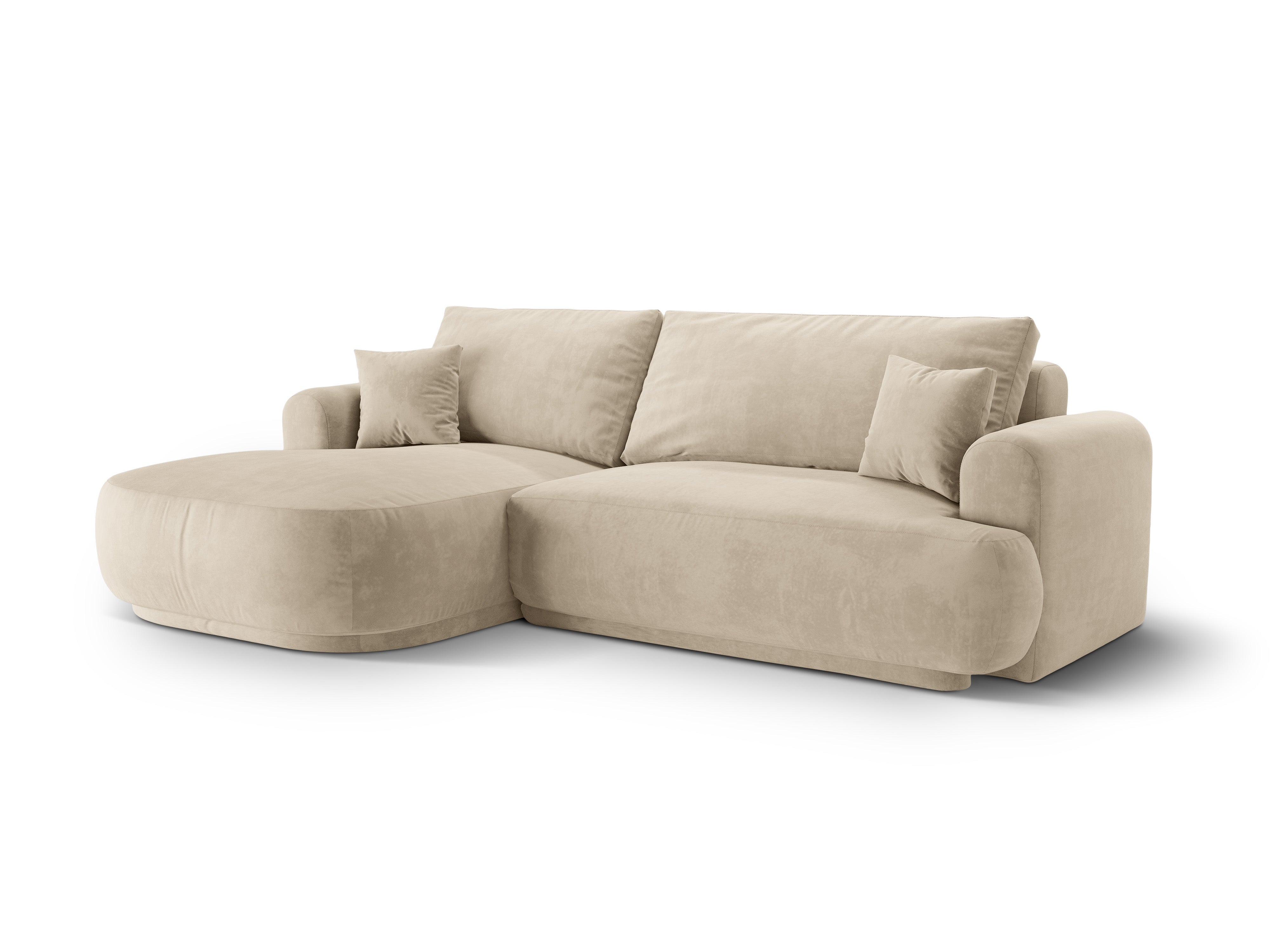 Velvet left -hand corner with Ella light beige sleeping function