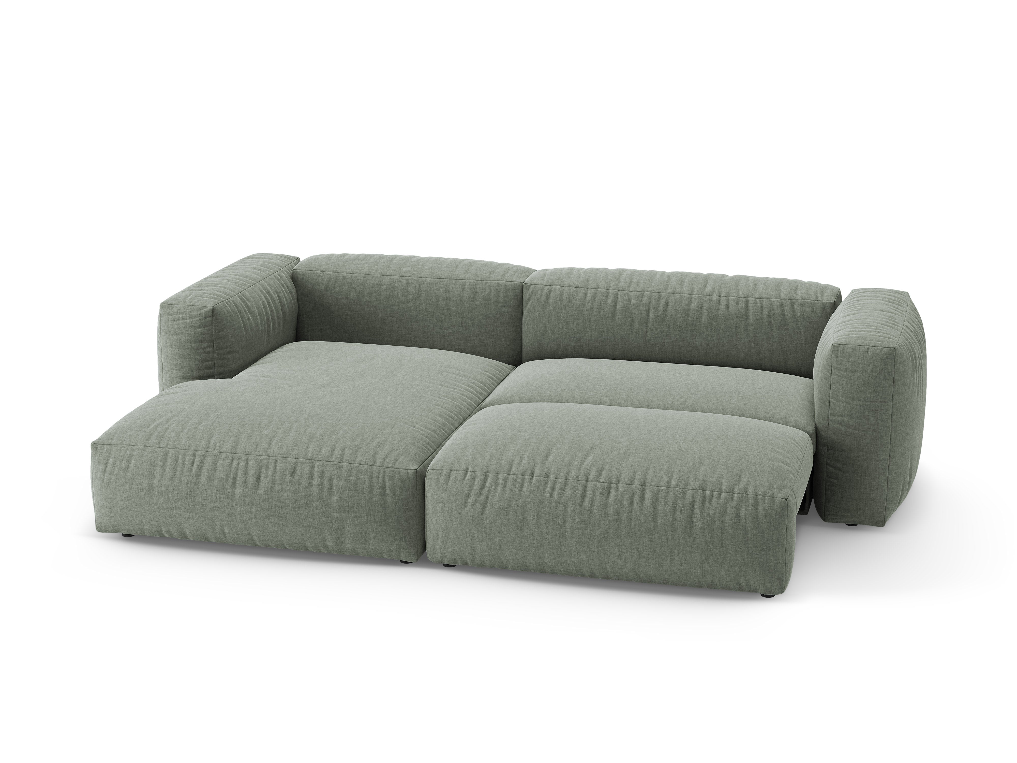 Left-facing corner sofa bed MARTINA moss green
