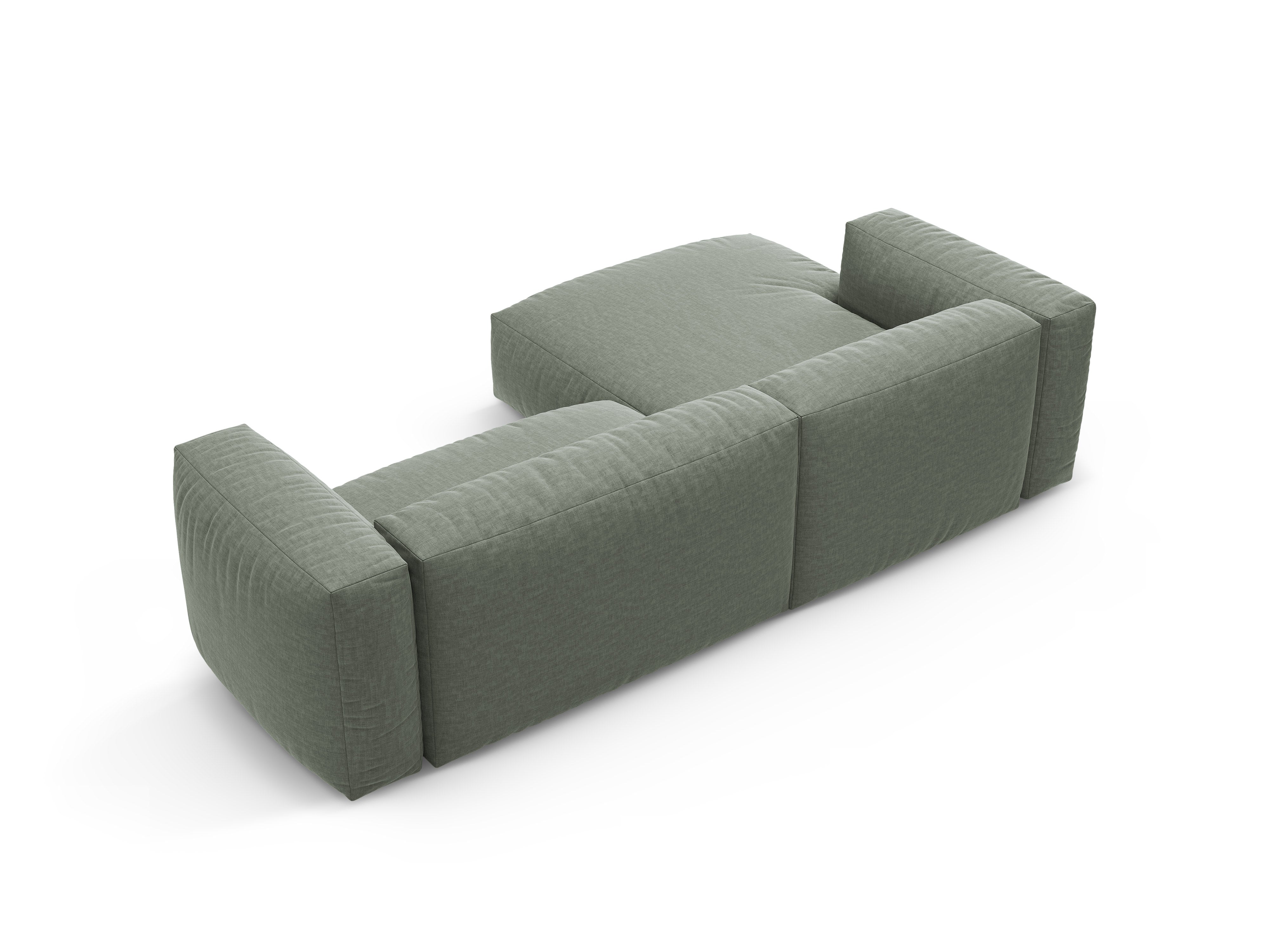 Left-facing corner sofa bed MARTINA moss green